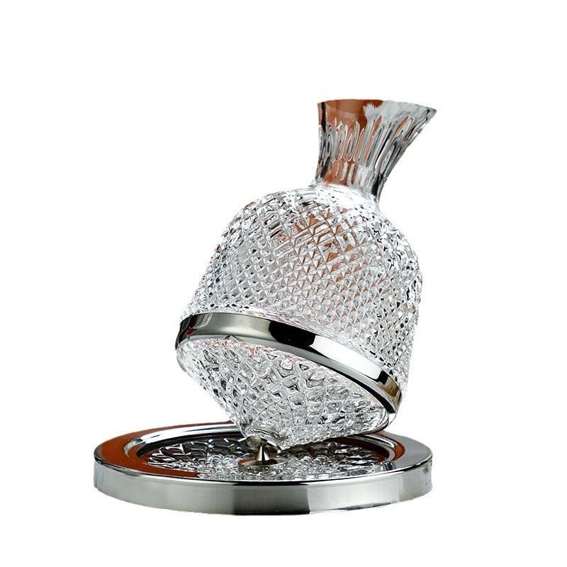 Luxury Tumbler Wine Decanter 360 Rotating Hand-Carved Diamond