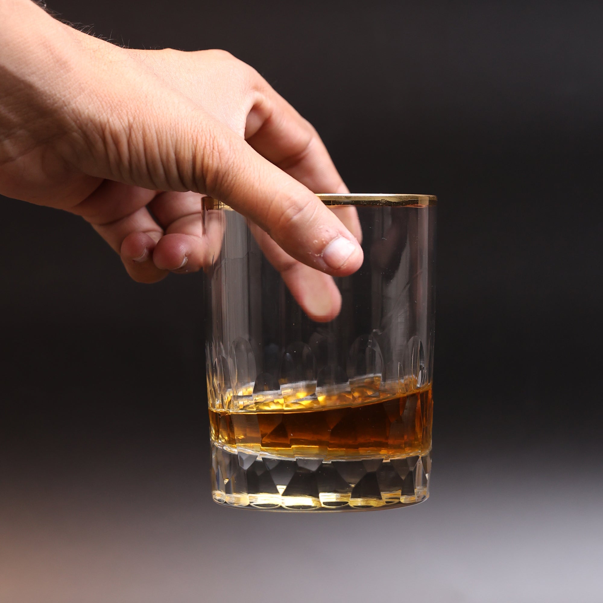 Opulent Gold Rim Whiskey Glass - Set Of 2