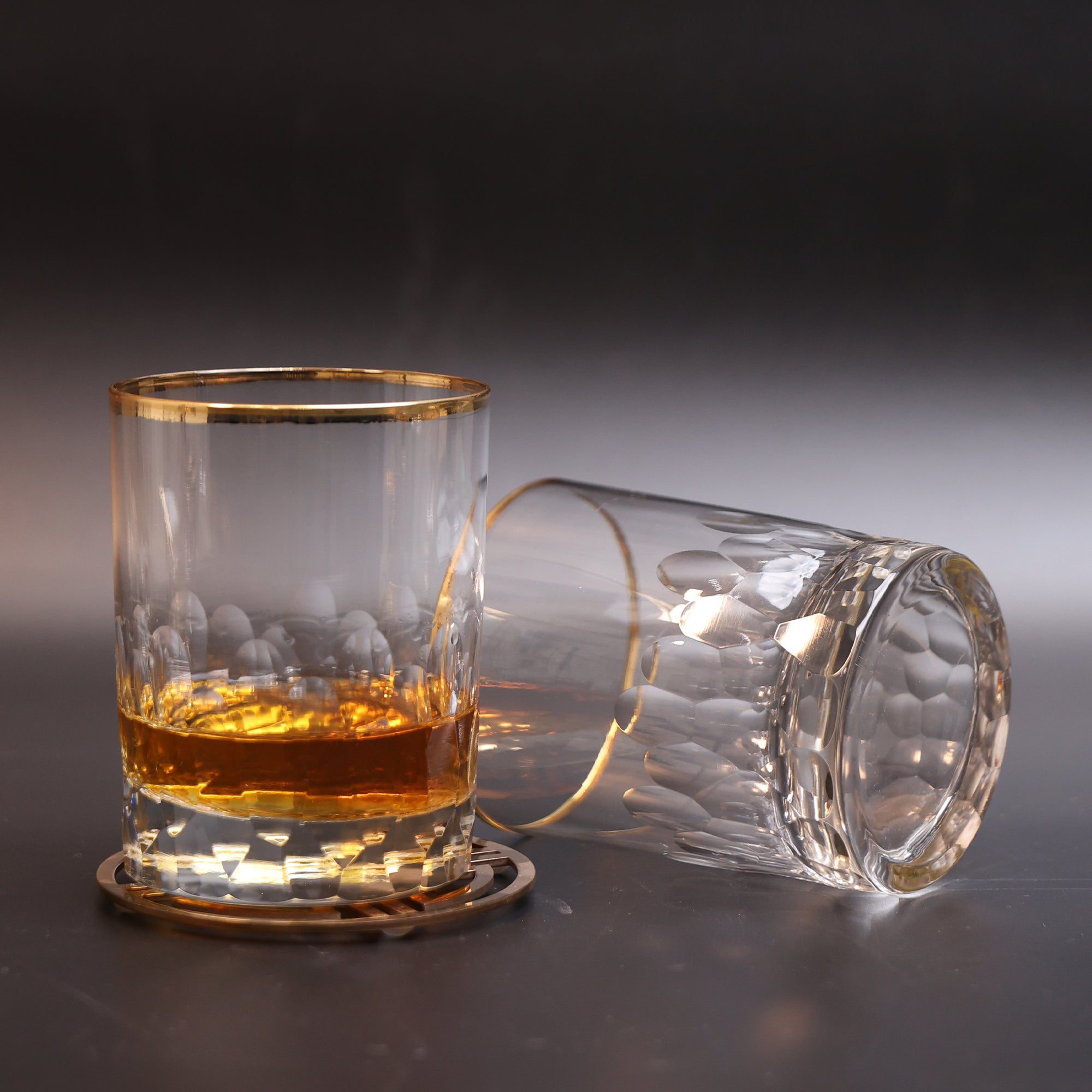 Opulent Gold Rim Whiskey Glass - Set Of 2