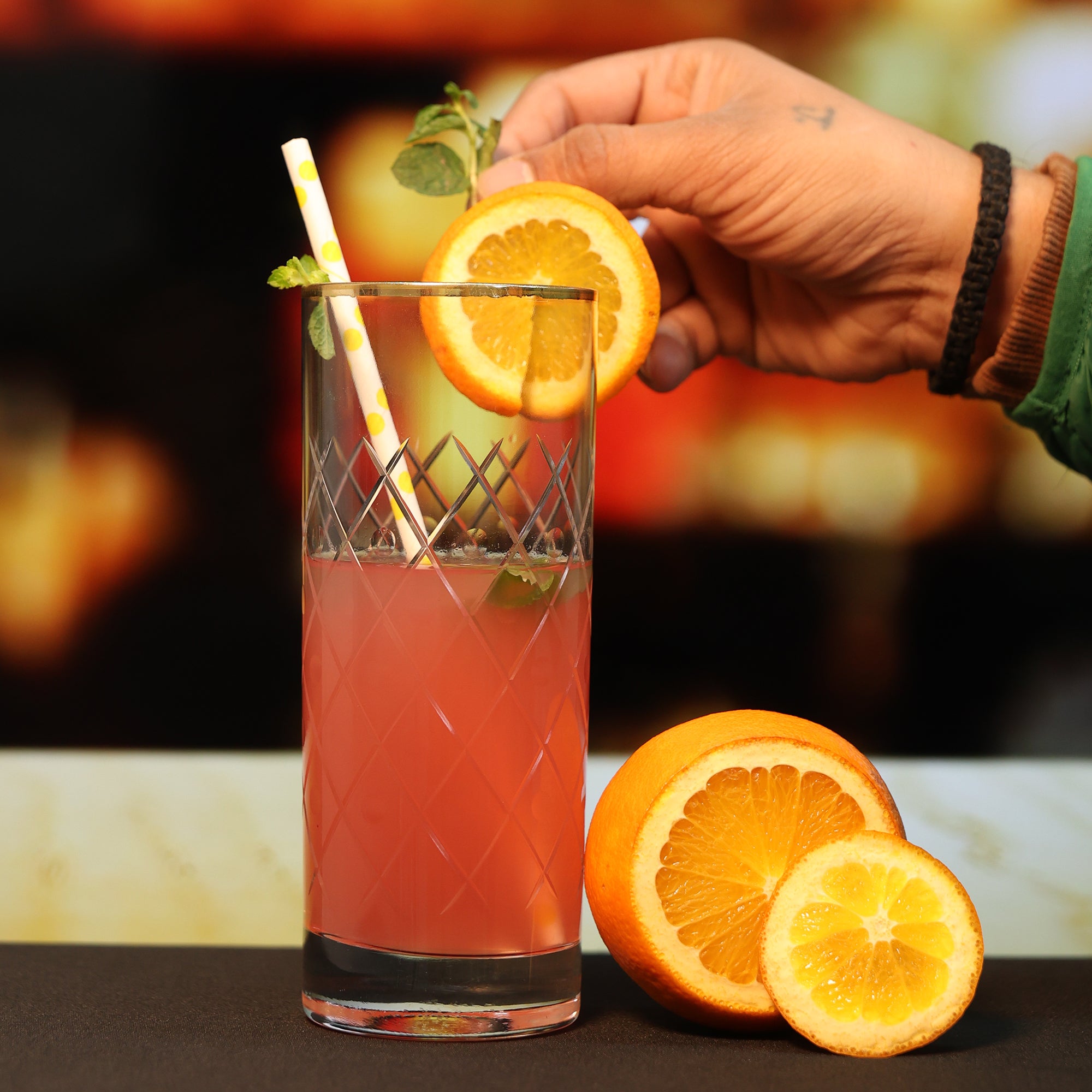 Handcrafted Luxe Crystal Tall Glass - Set Of 2