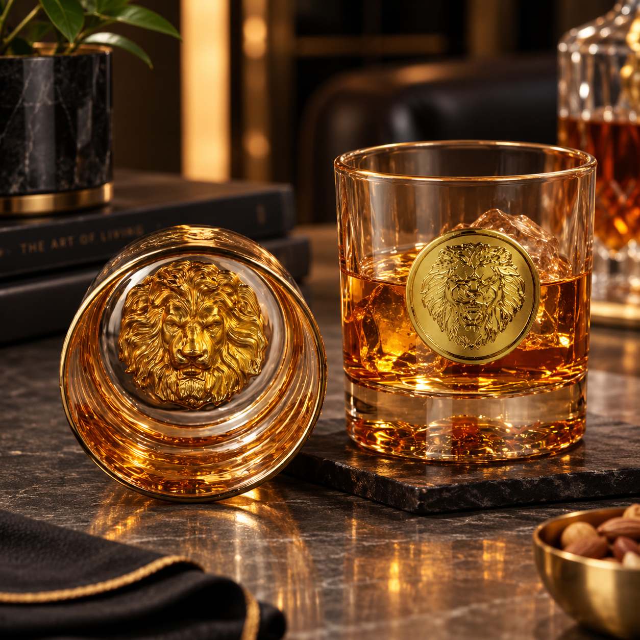 Animal Medallion Whiskey Glass - Set of 6