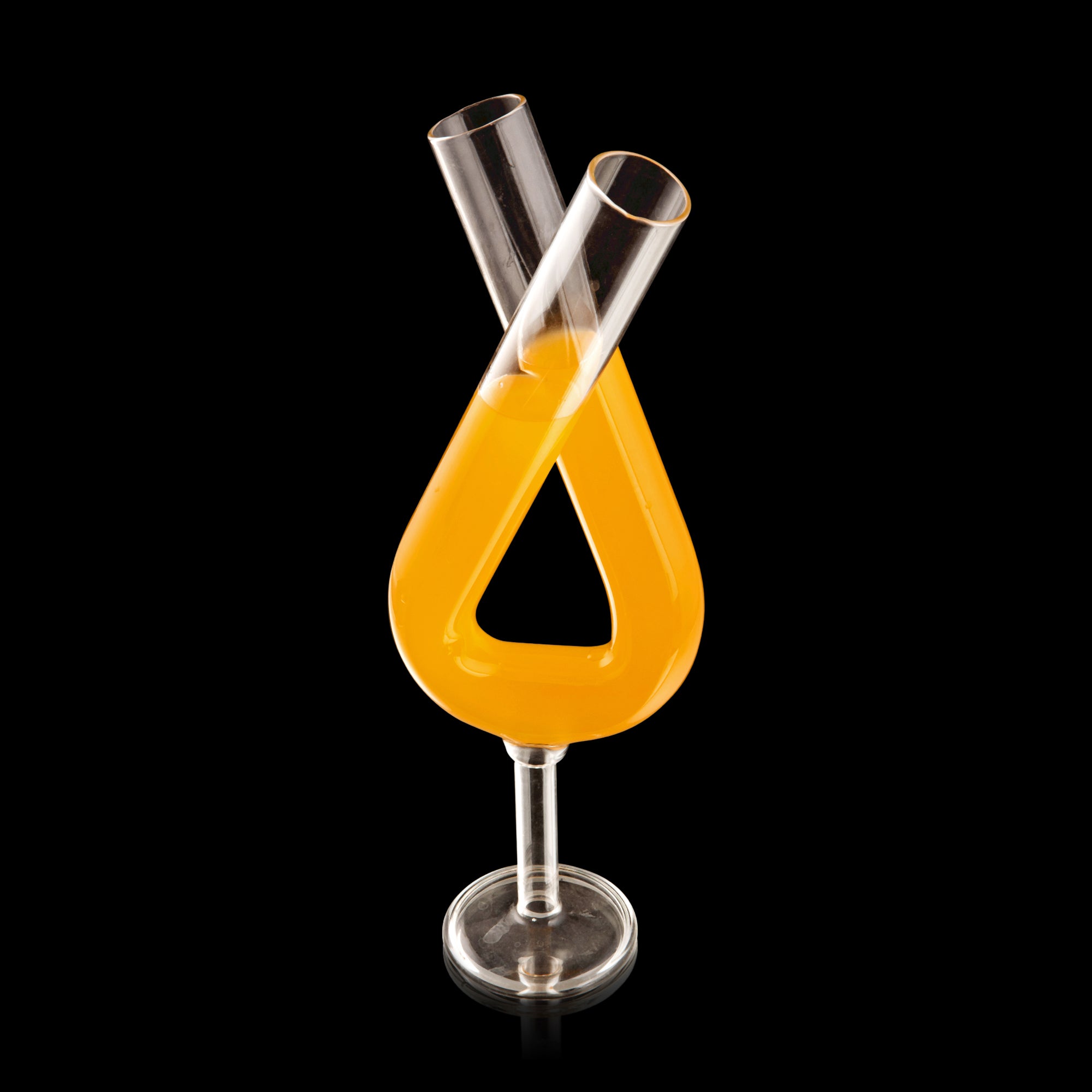 Creative Tube Cocktail Glass With Straw - Set Of 2