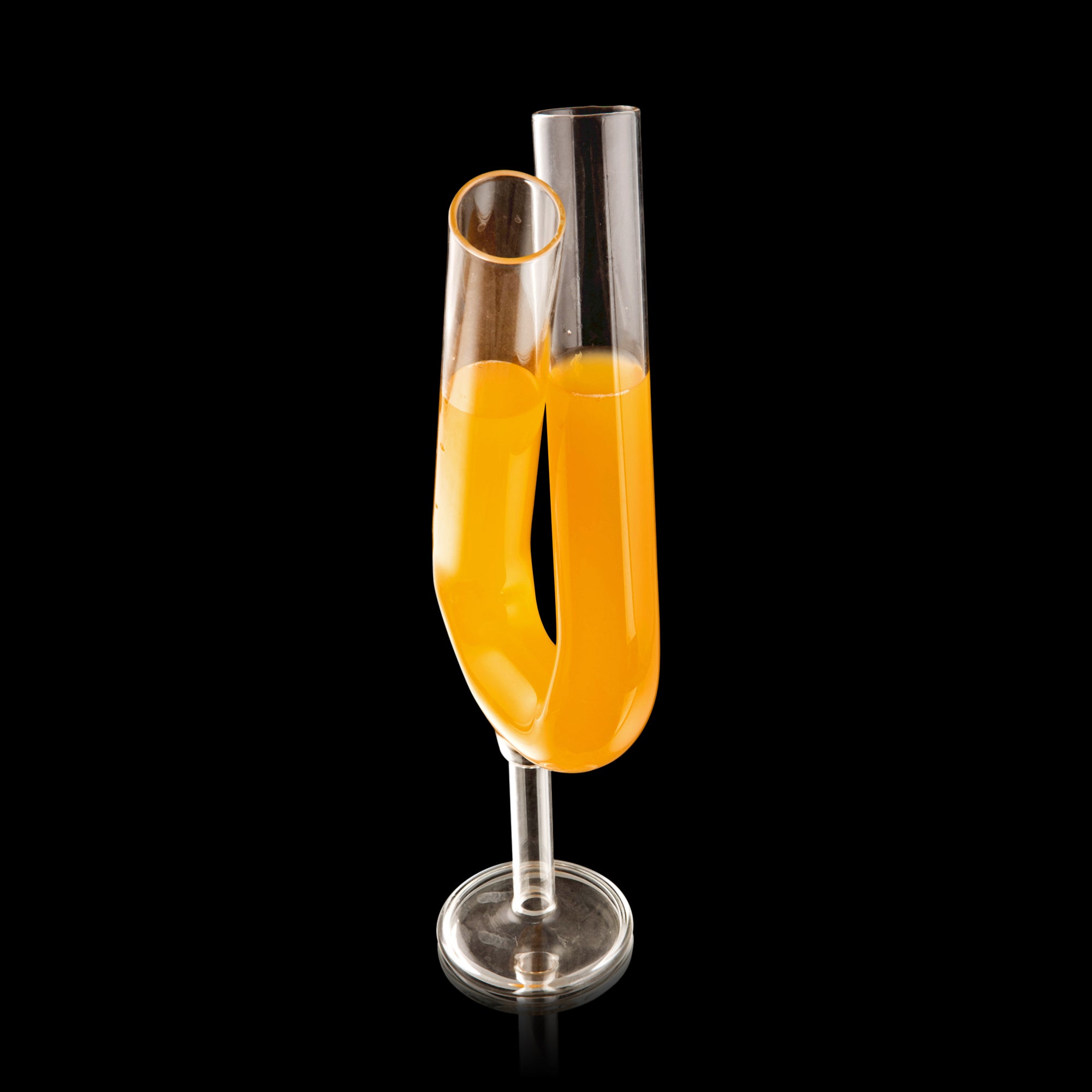 Creative Tube Cocktail Glass With Straw - Set Of 2