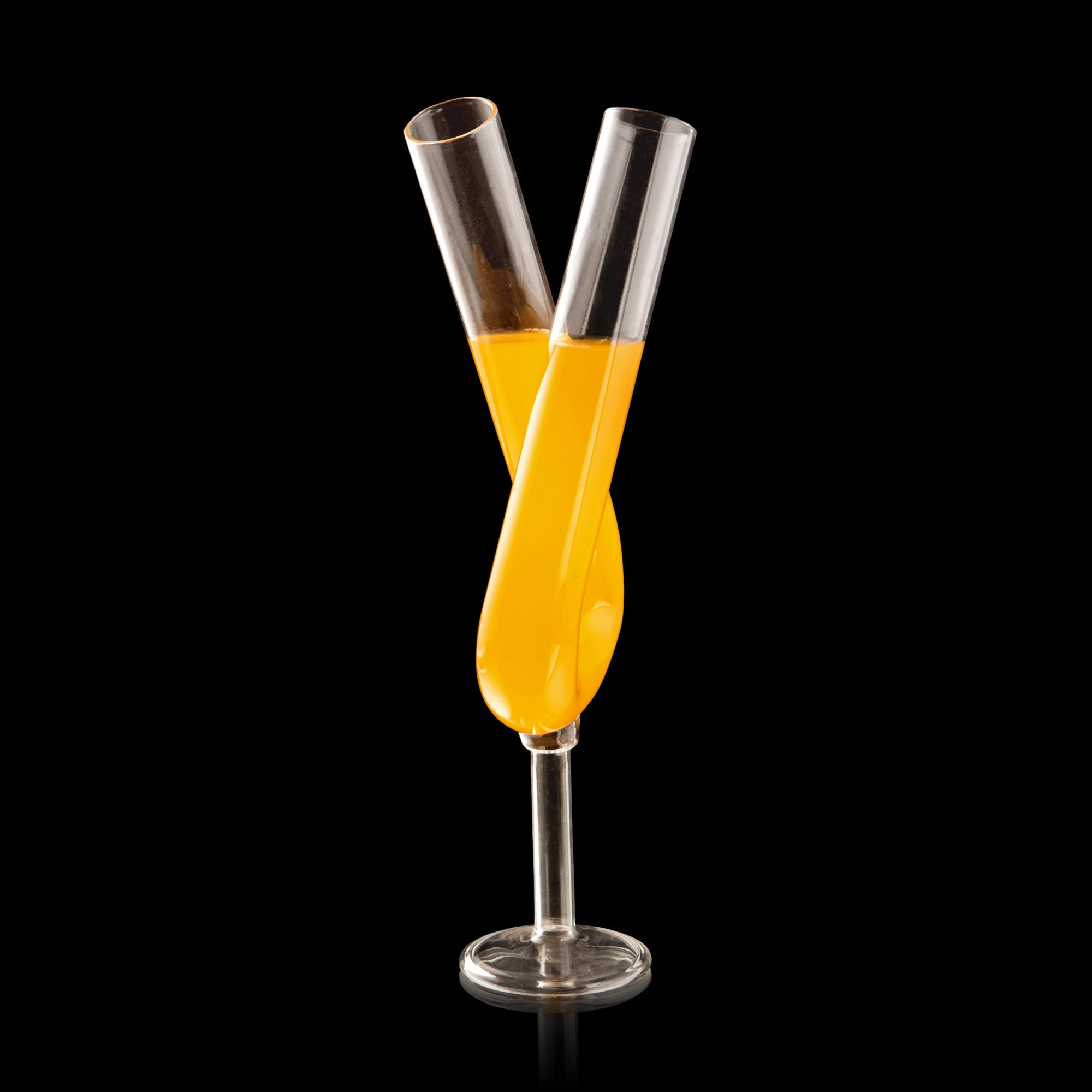 Creative Tube Cocktail Glass With Straw - Set Of 2