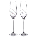 DIAMANTE RING CHAMPAGNE GLASS WITH SWAROVSKI® CRYSTALS – SET OF 2 - MADE IN SLOVAKIA
