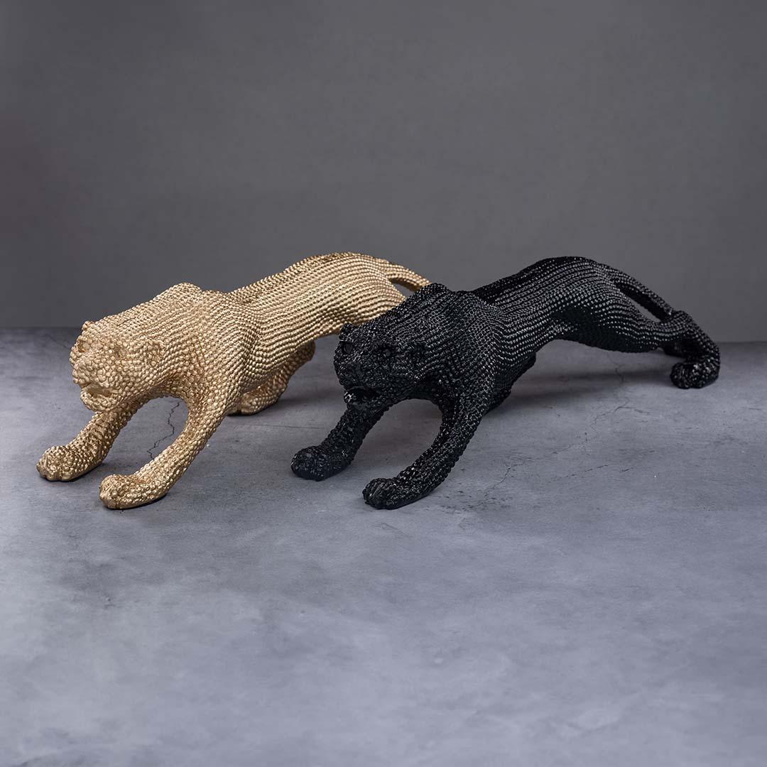 GLAM LEOPARD HANDMADE SCULPTURE - Smokey Cocktail