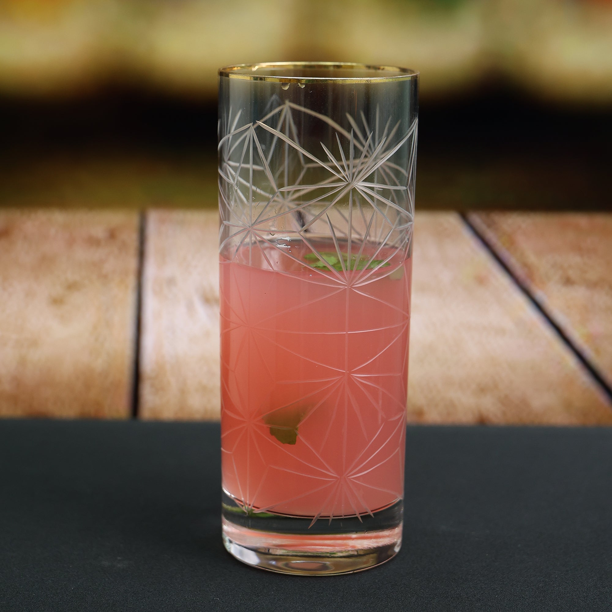 Regal Gold Rim Crystal Glass - Set of 2