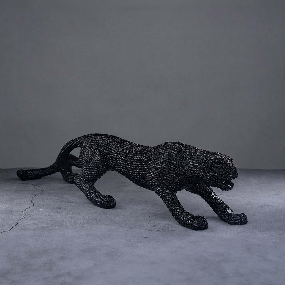 GLAM LEOPARD HANDMADE SCULPTURE - Smokey Cocktail