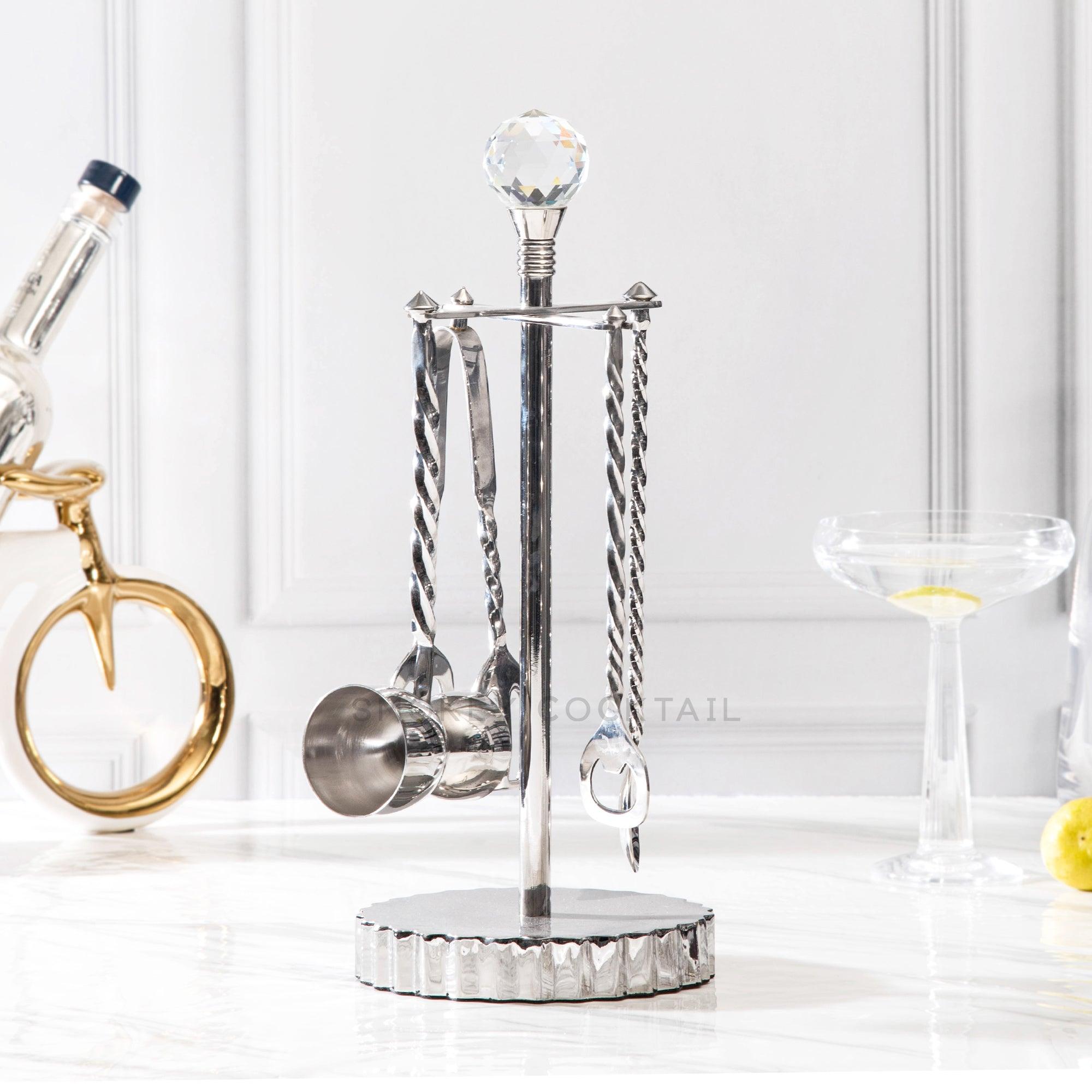 Diamond Bar Set With Stand - Smokey Cocktail