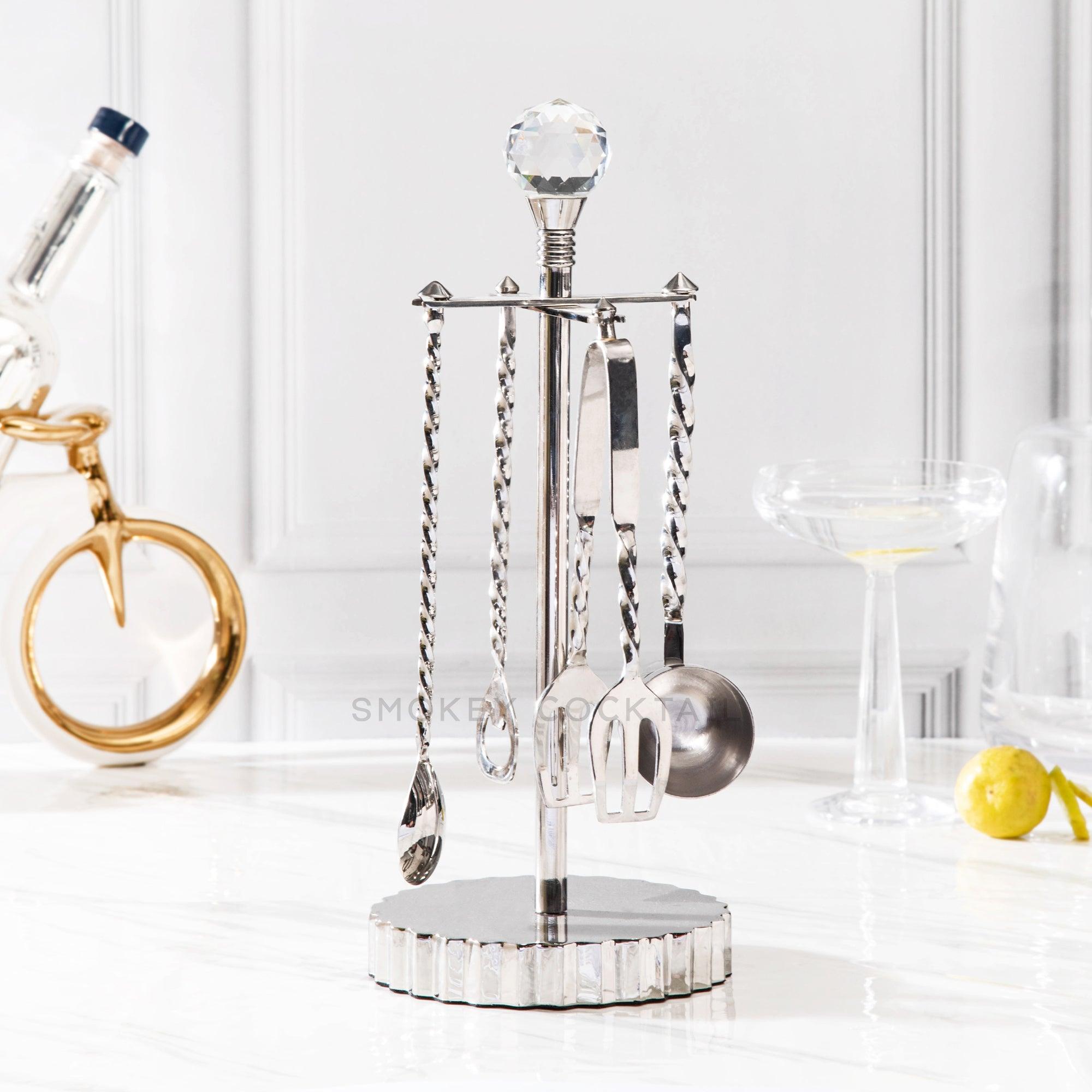 Diamond Bar Set With Stand - Smokey Cocktail