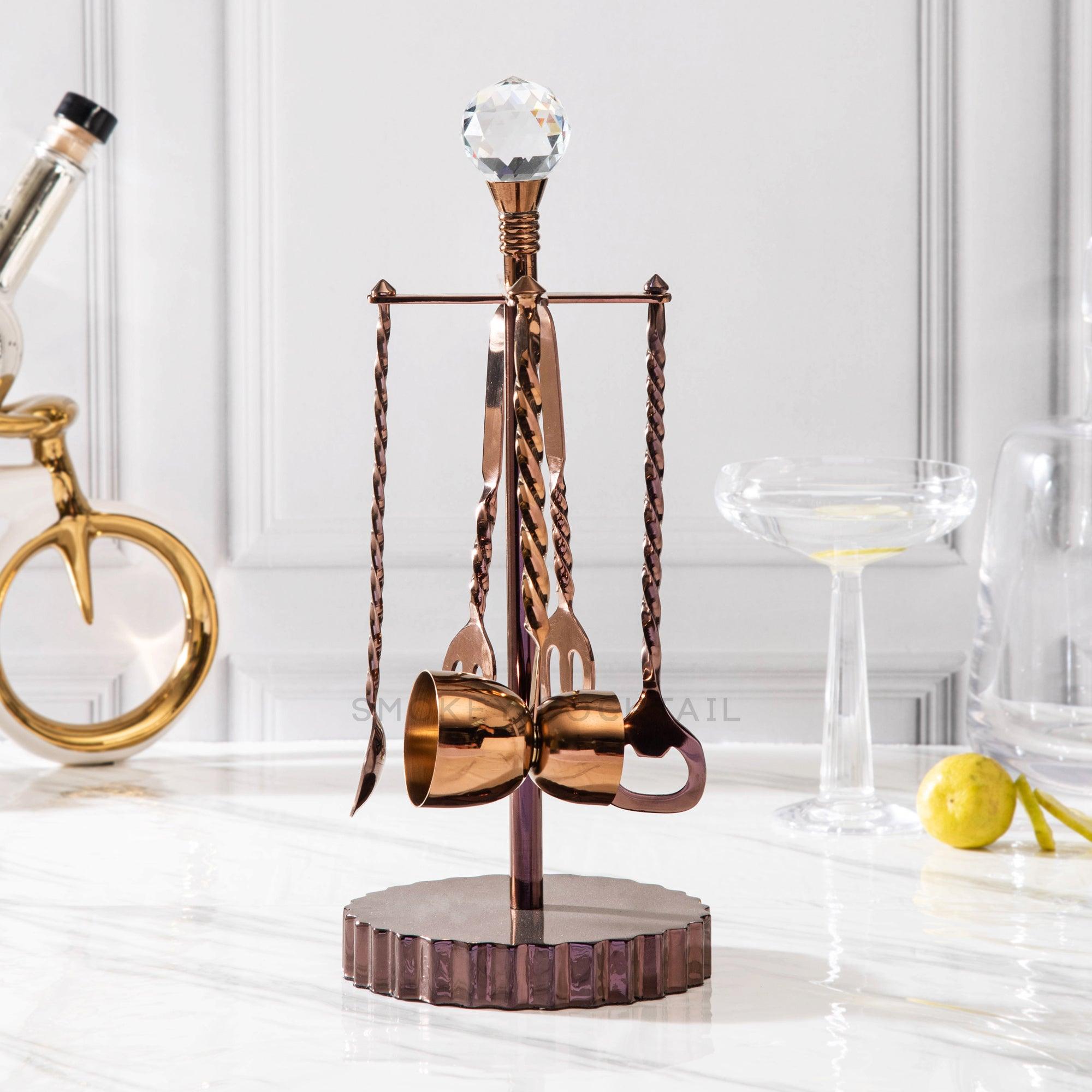 Diamond Bar Set With Stand - Smokey Cocktail