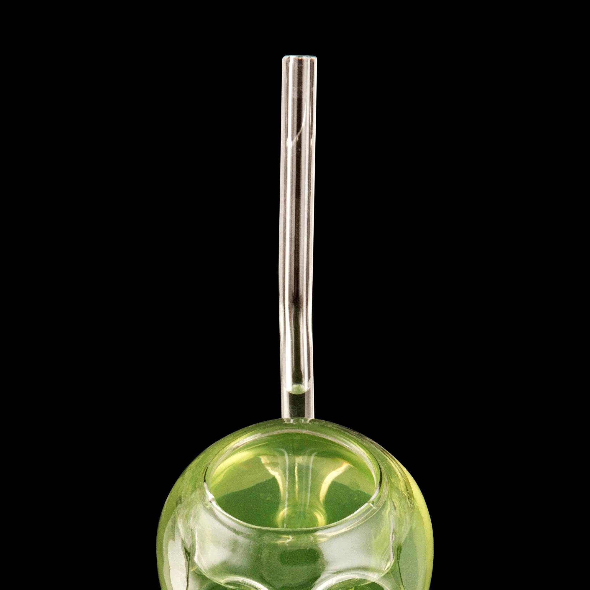 SKULL SHAPE COCKTAIL GLASS WITH STRAW - SET OF 2