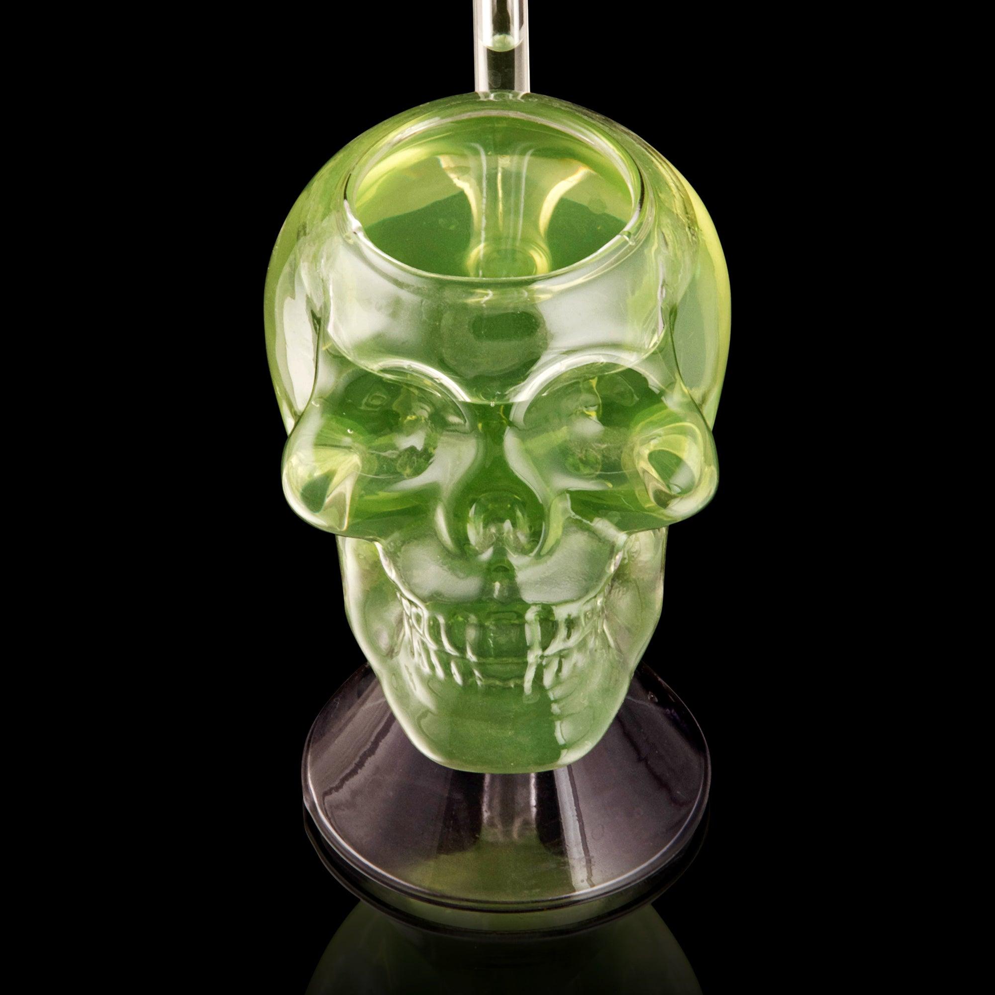 SKULL SHAPE COCKTAIL GLASS WITH STRAW - SET OF 2