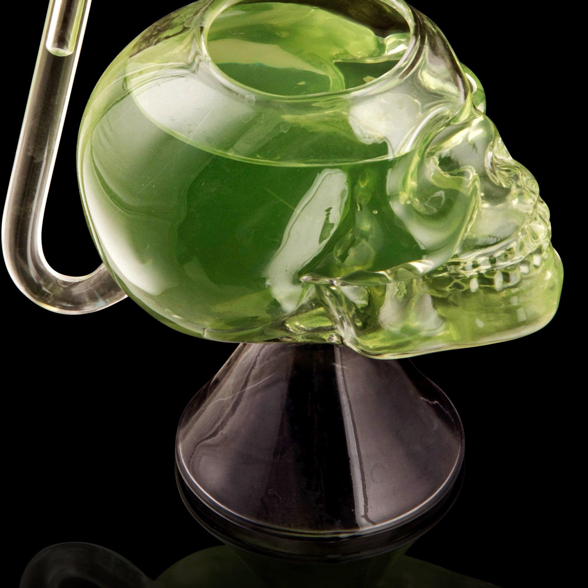 SKULL SHAPE COCKTAIL GLASS WITH STRAW - SET OF 2
