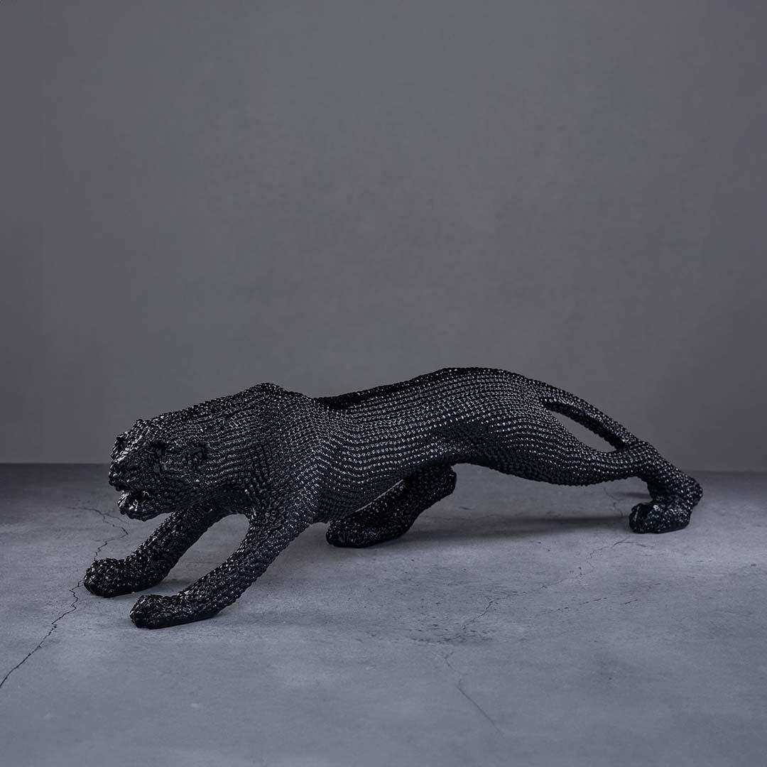 GLAM LEOPARD HANDMADE SCULPTURE - Smokey Cocktail