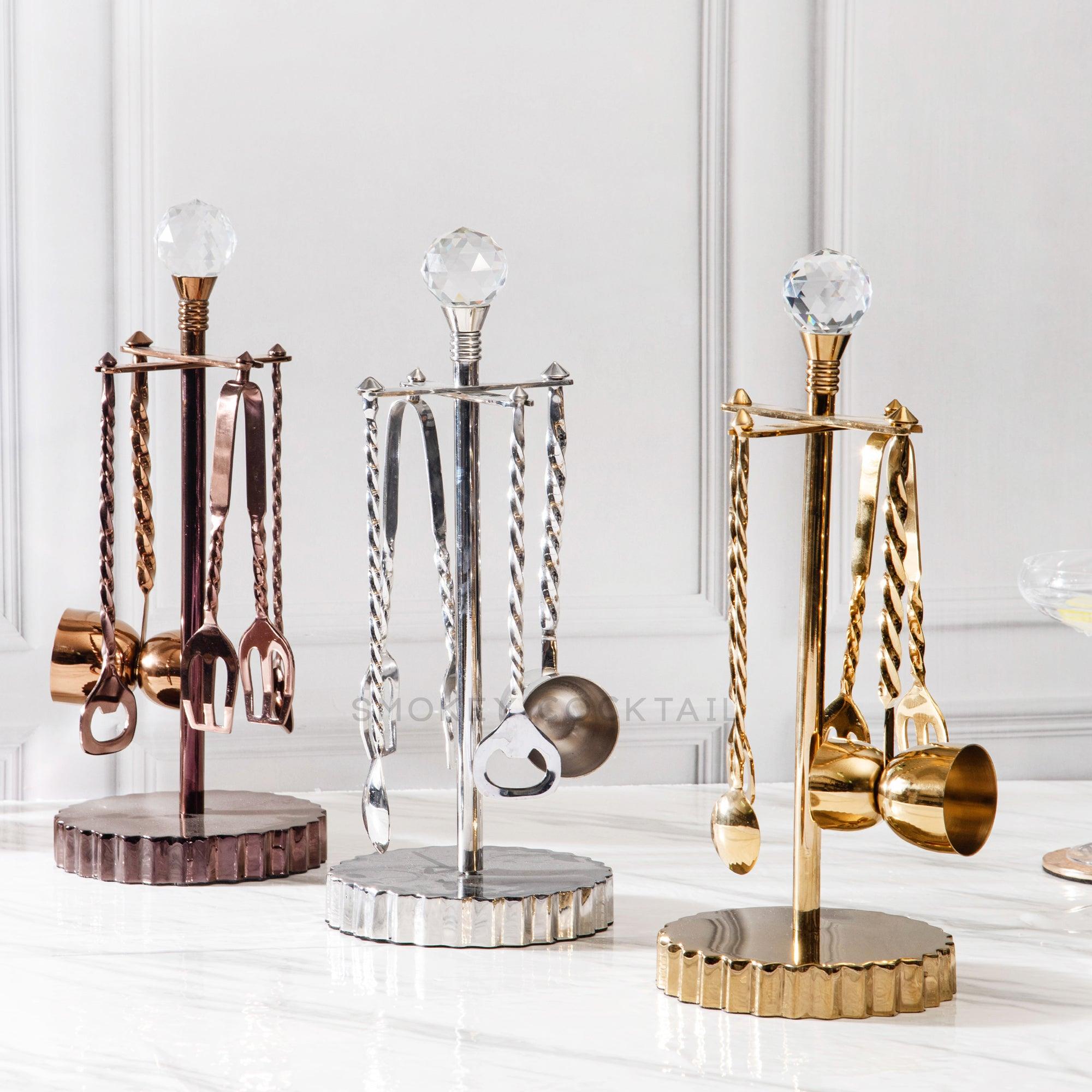 Diamond Bar Set With Stand - Smokey Cocktail
