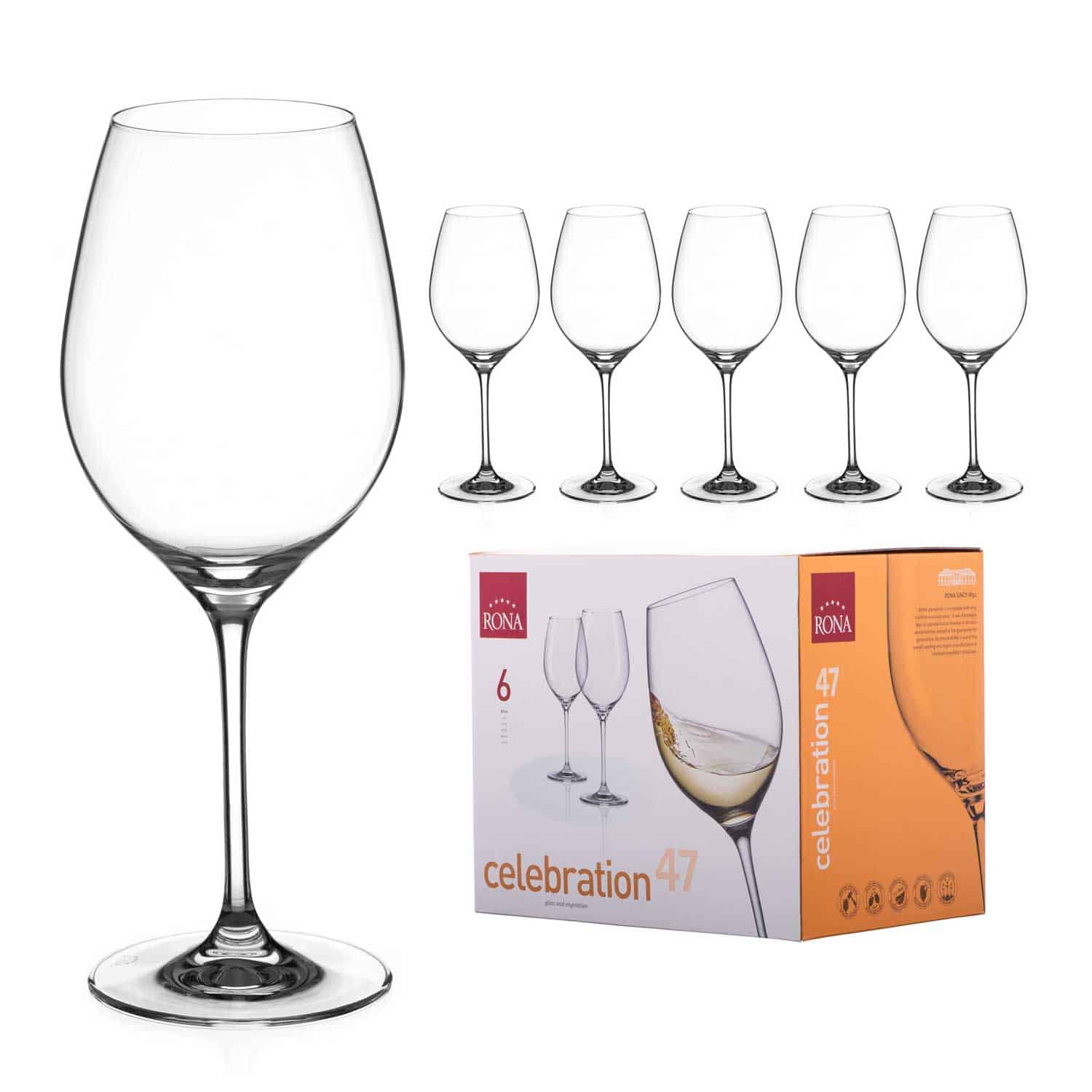 Celebration47 - Crystal White Wine Glass - Set Of 6 - Made In Slovakia