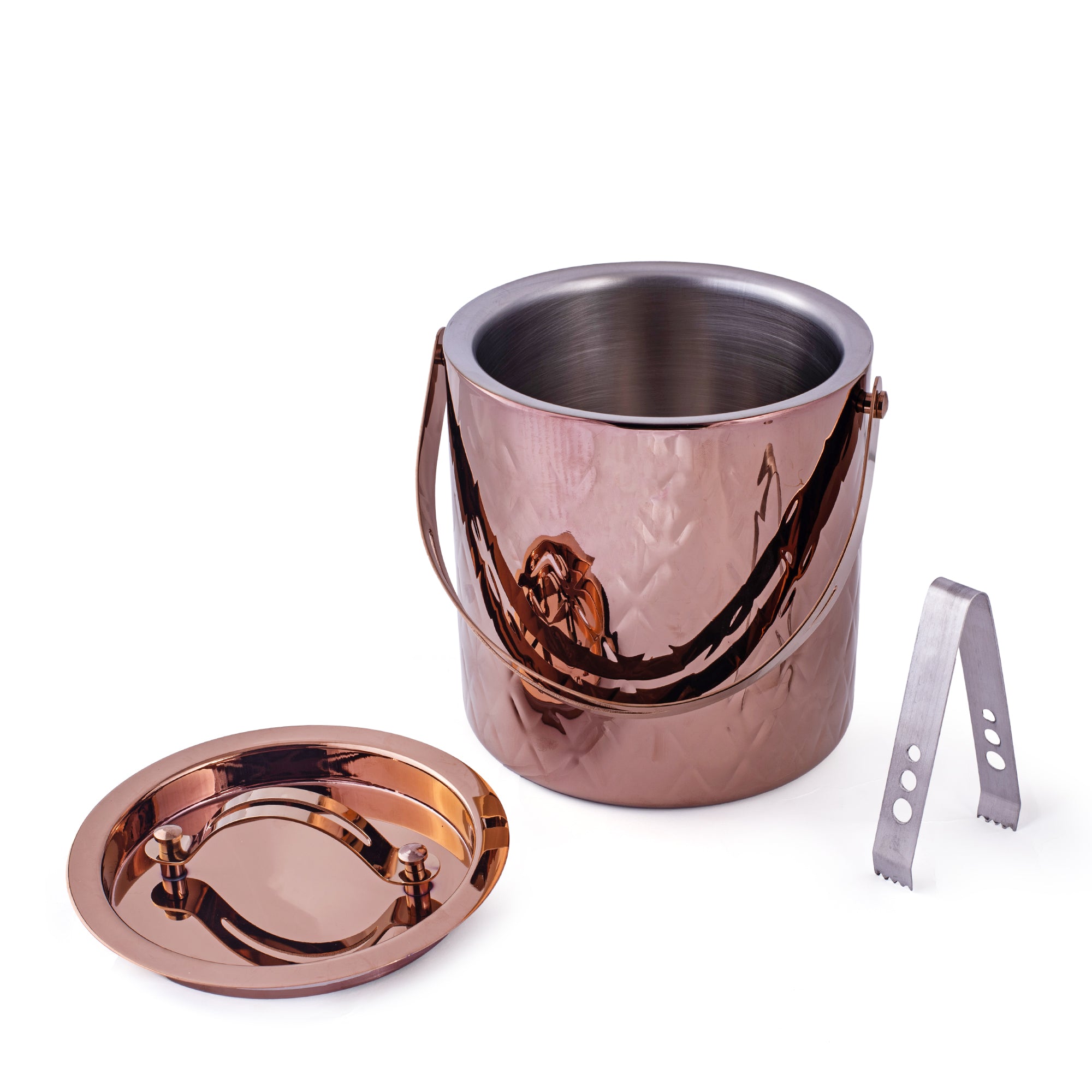 Modern Steel Chill Ice - Bucket With Tong