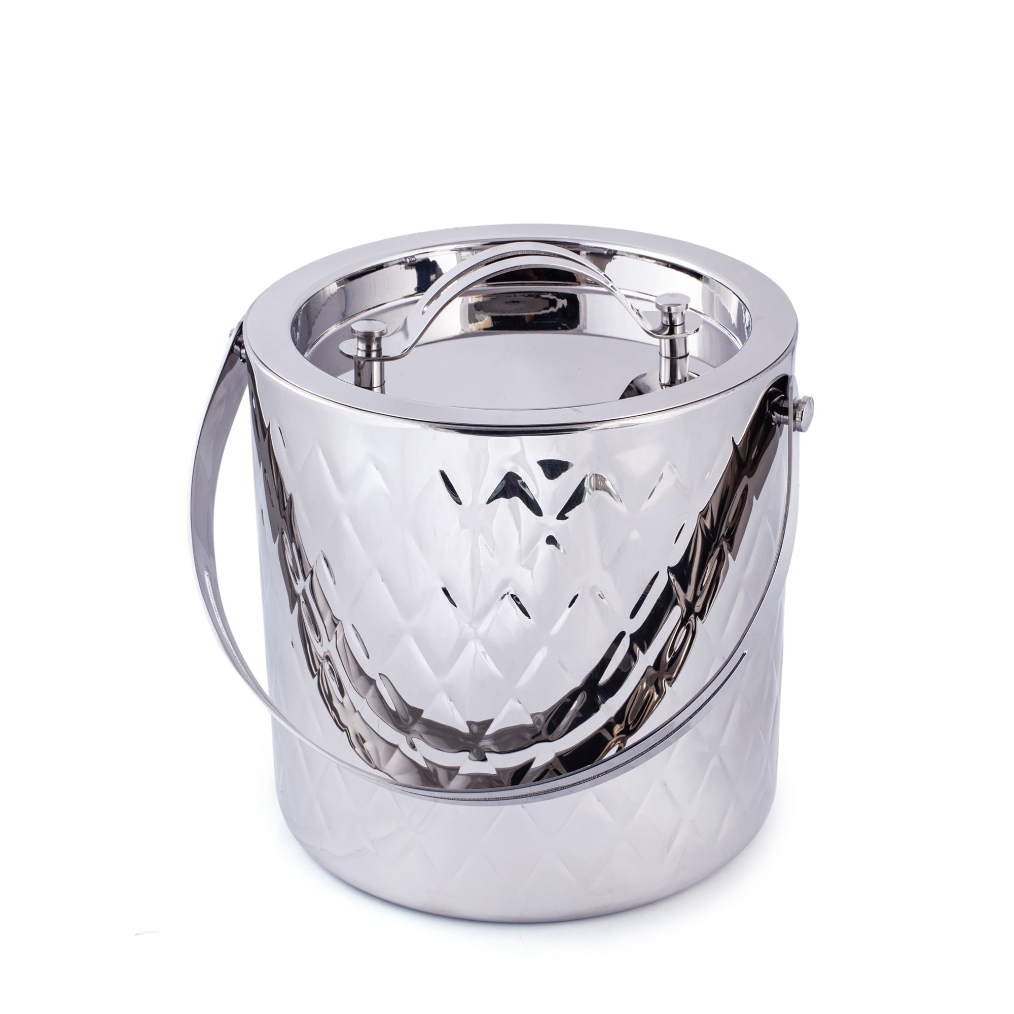 Modern Steel Chill Ice - Bucket With Tong
