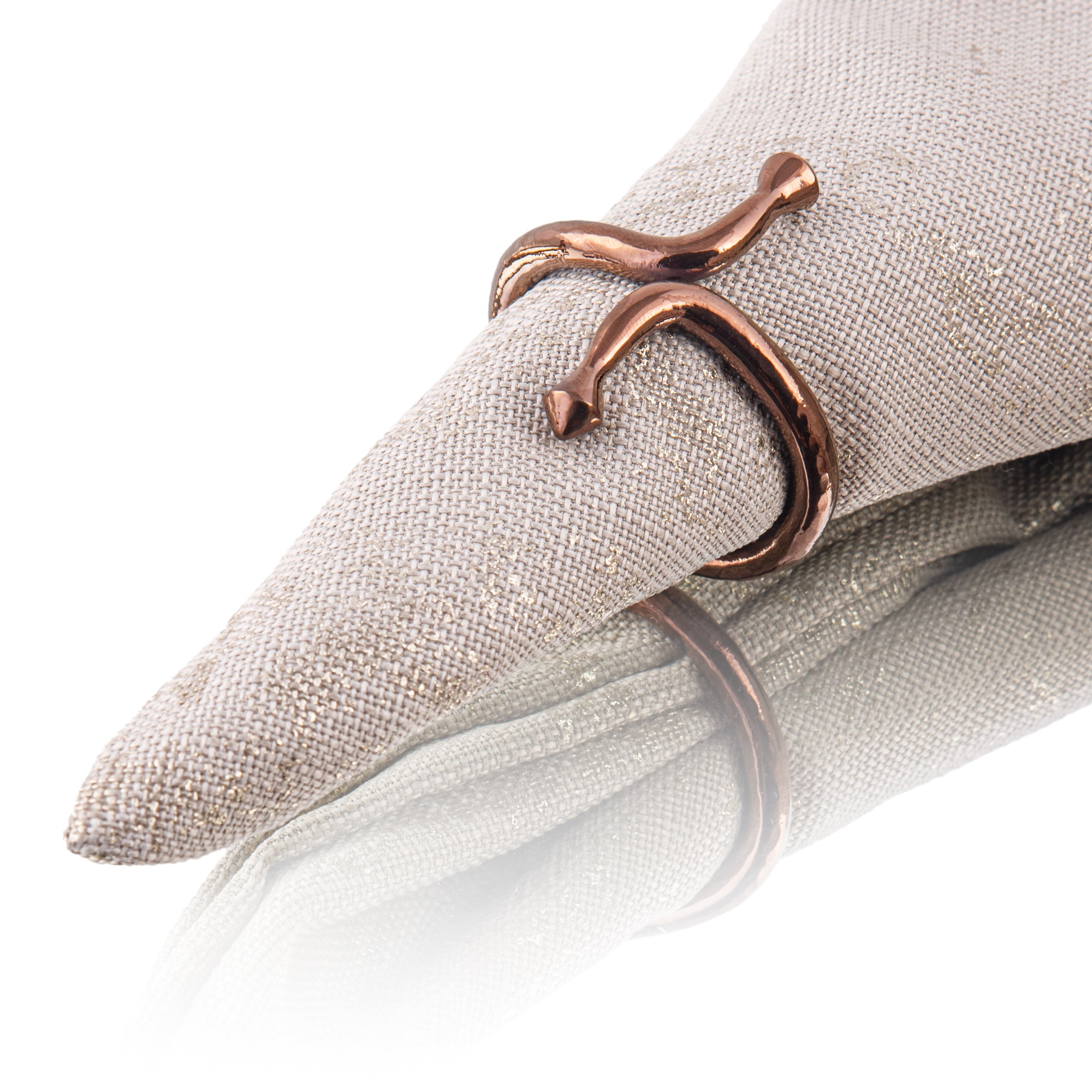 HAMMERED SHAPE NAPKIN RING - Set Of 6