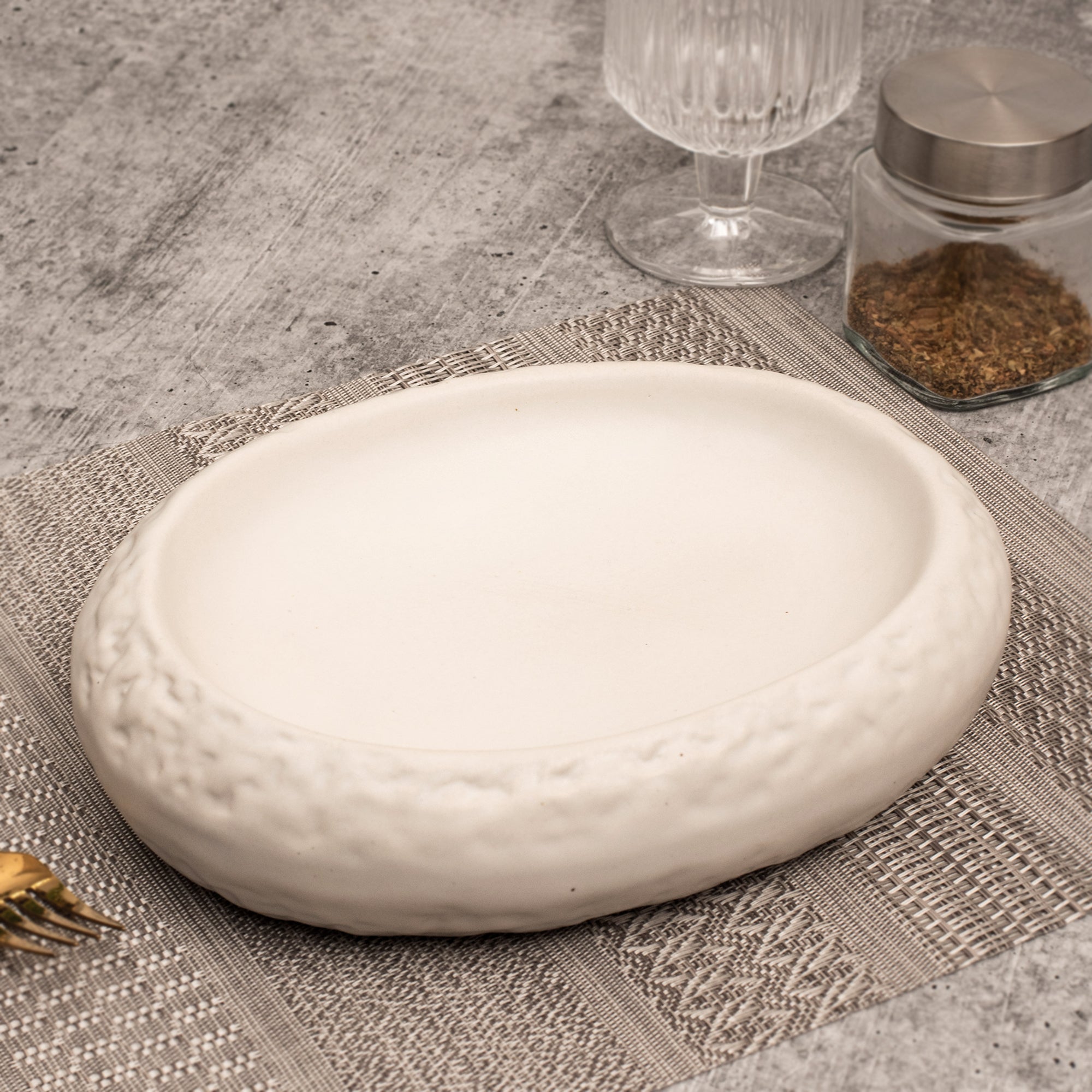 Handcrafted Oval Stoneware Platter