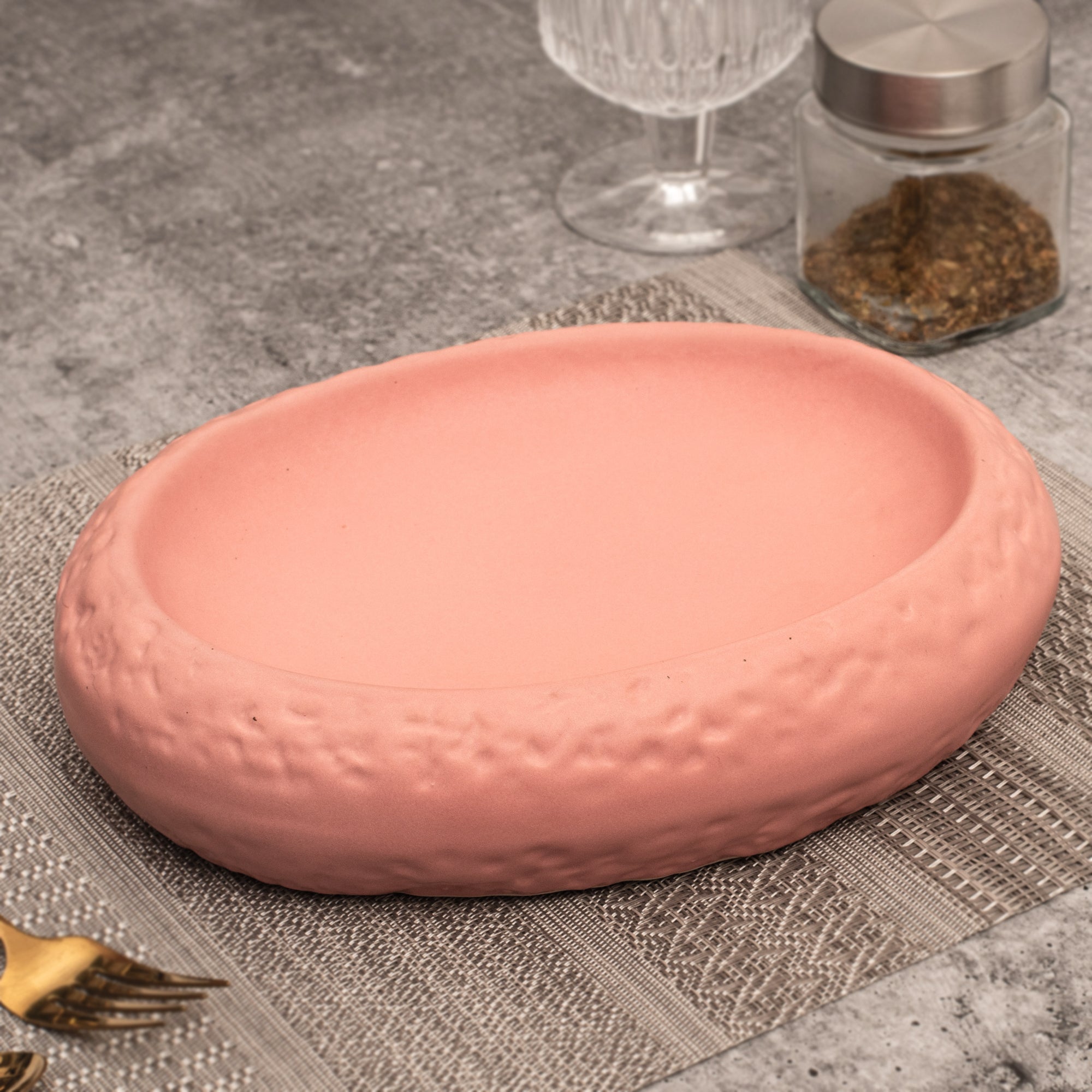 Handcrafted Oval Stoneware Platter