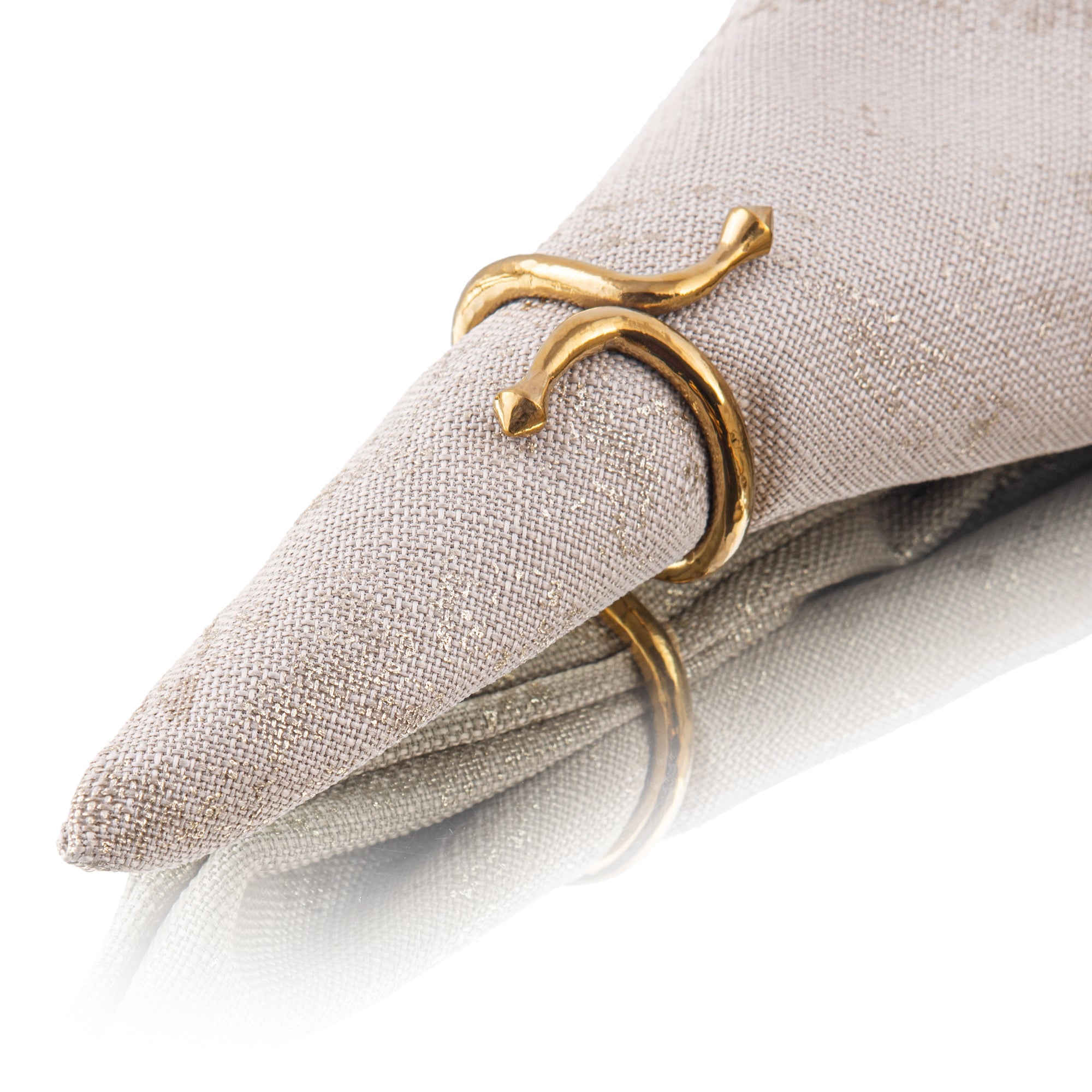 HAMMERED SHAPE NAPKIN RING - Set Of 6