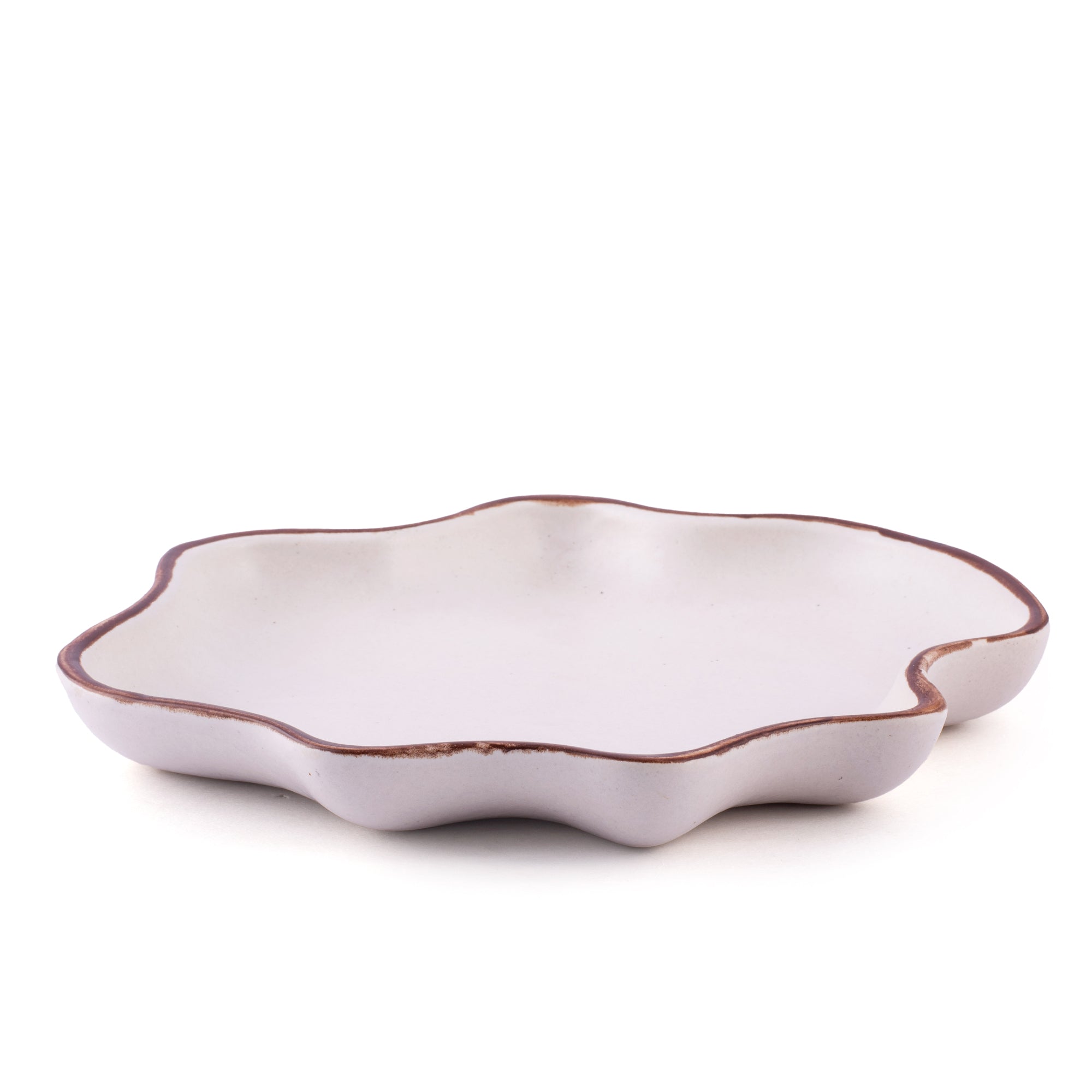 Handcrafted Zigzag Stoneware Platter