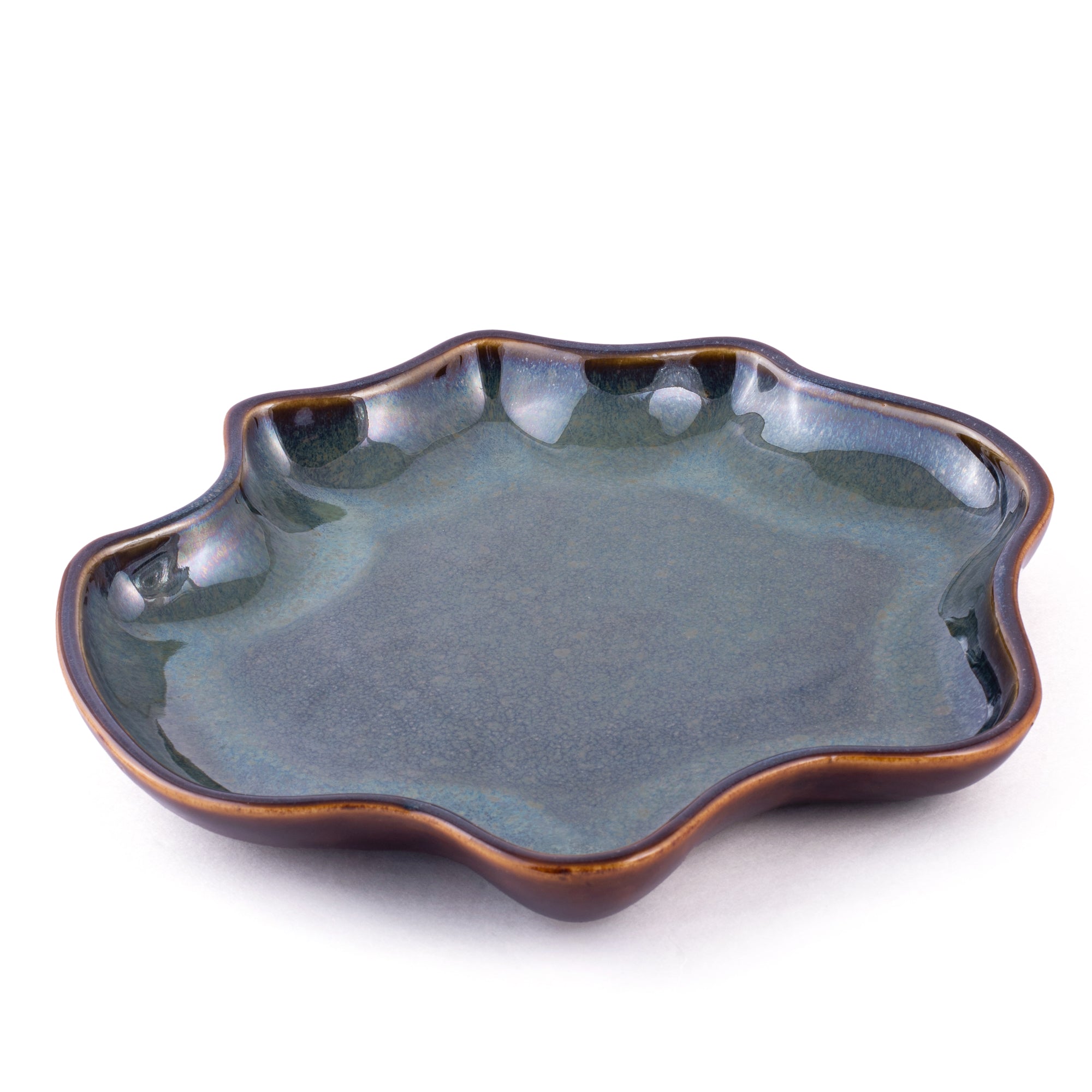 Handcrafted Zigzag Stoneware Platter