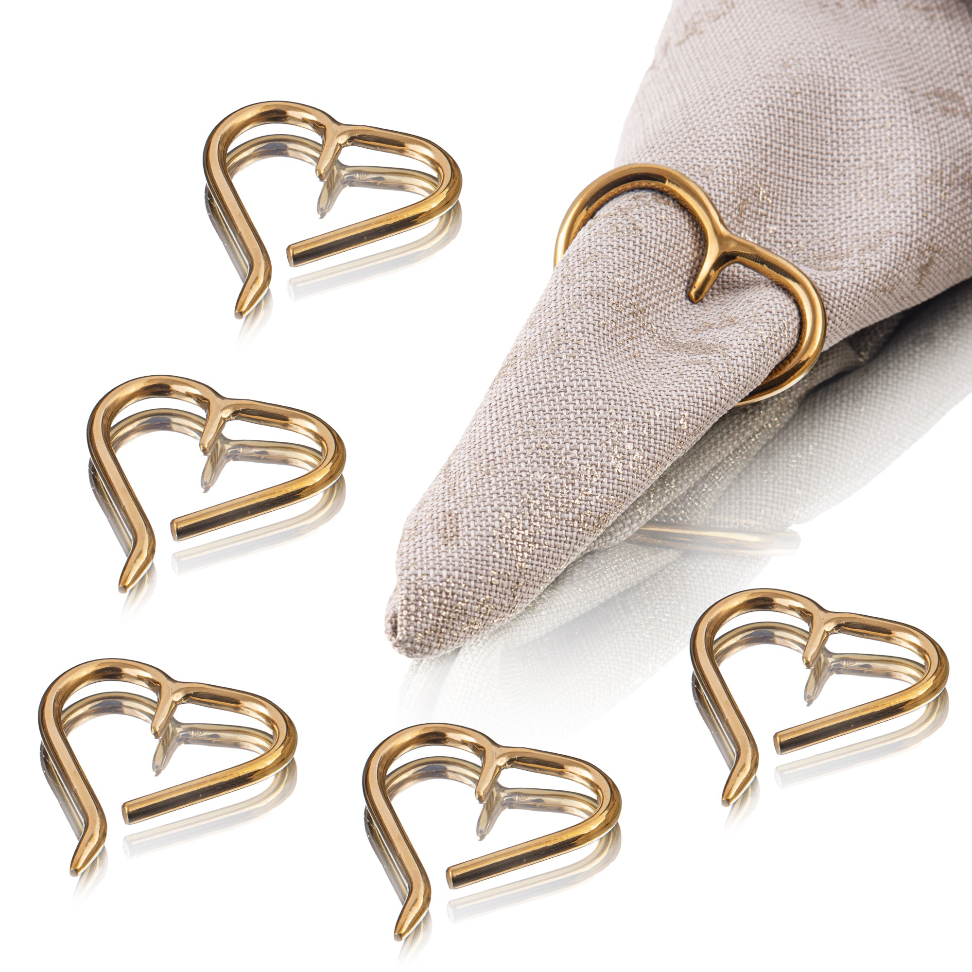 HEART SHAPE NAPKIN RING - Set Of 6