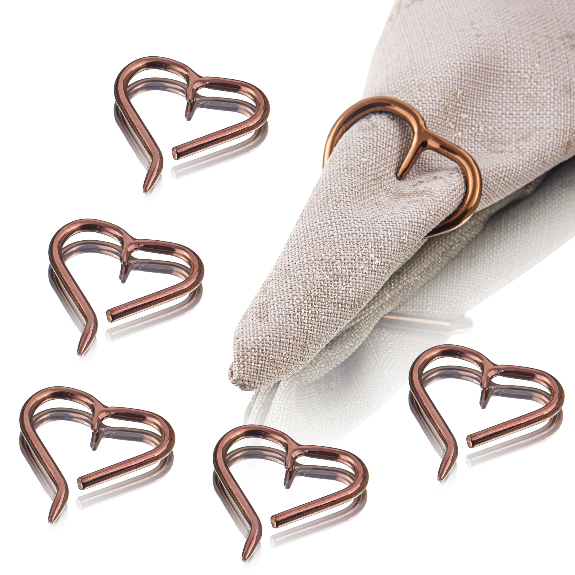 HEART SHAPE NAPKIN RING - Set Of 6