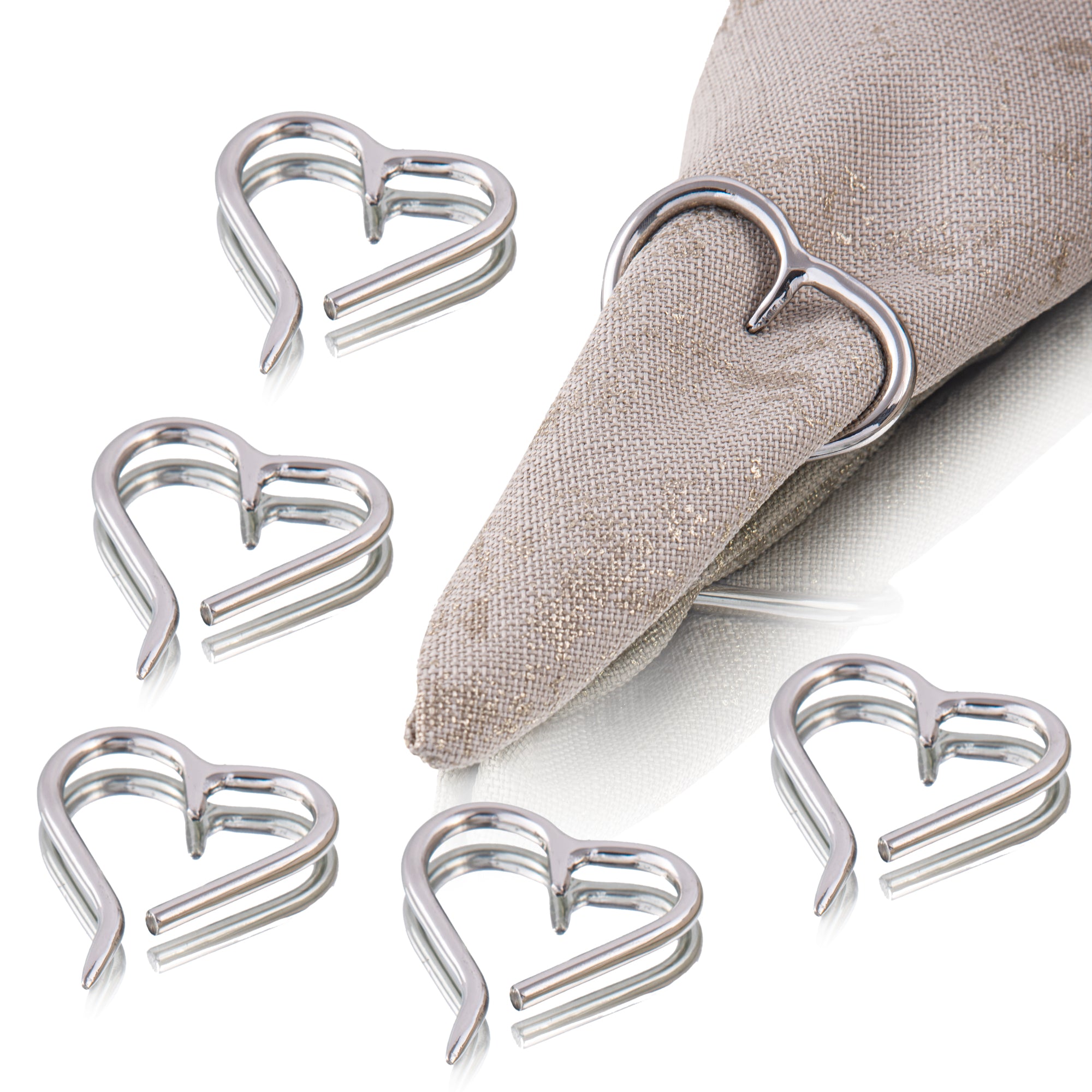 HEART SHAPE NAPKIN RING - Set Of 6