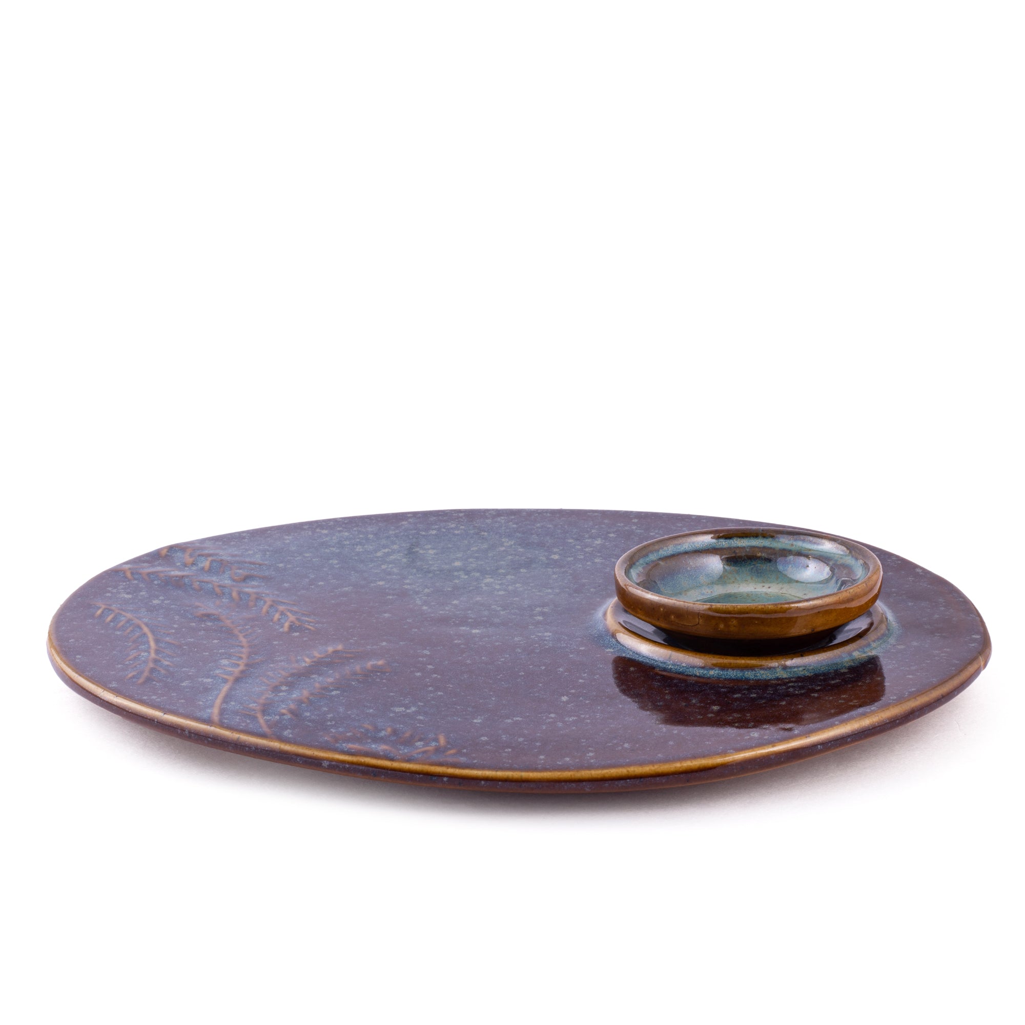 Earth Tone Stoneware Serving Platter