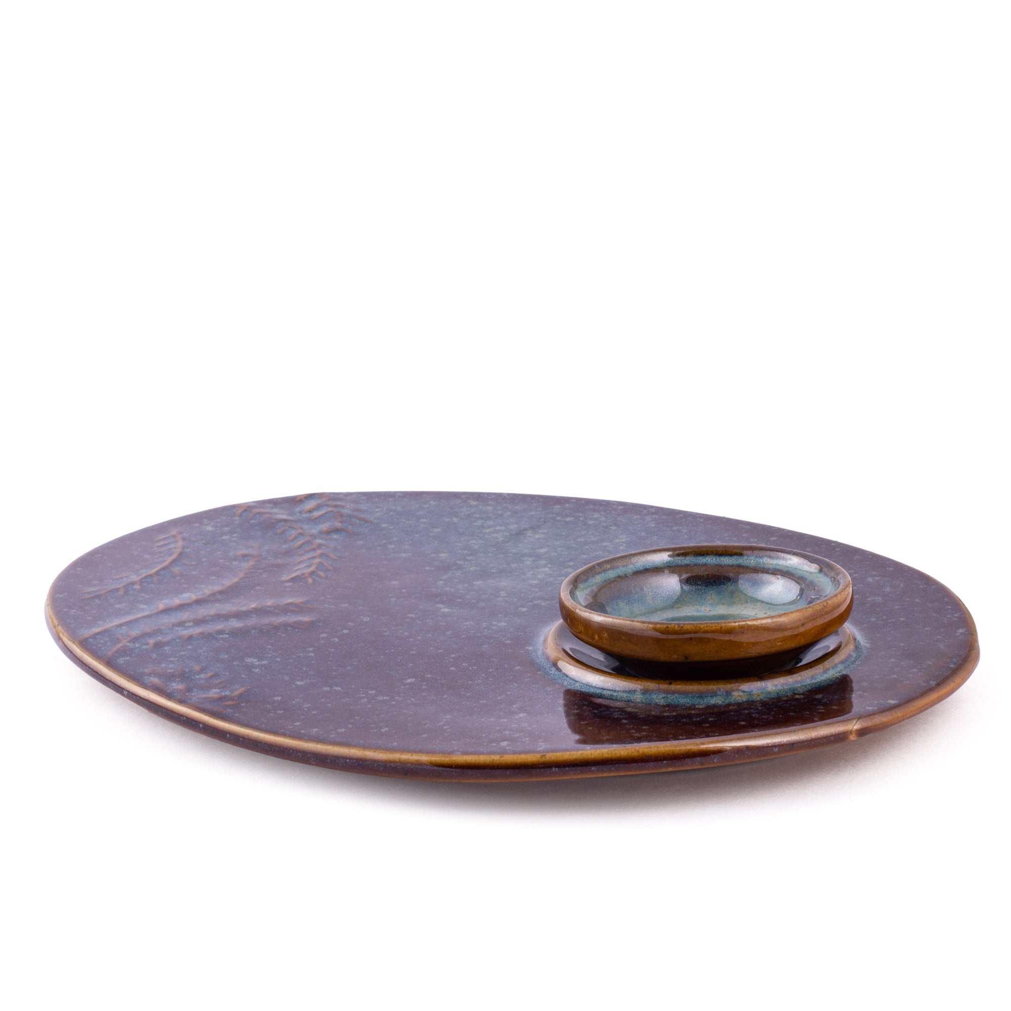 Earth Tone Stoneware Serving Platter