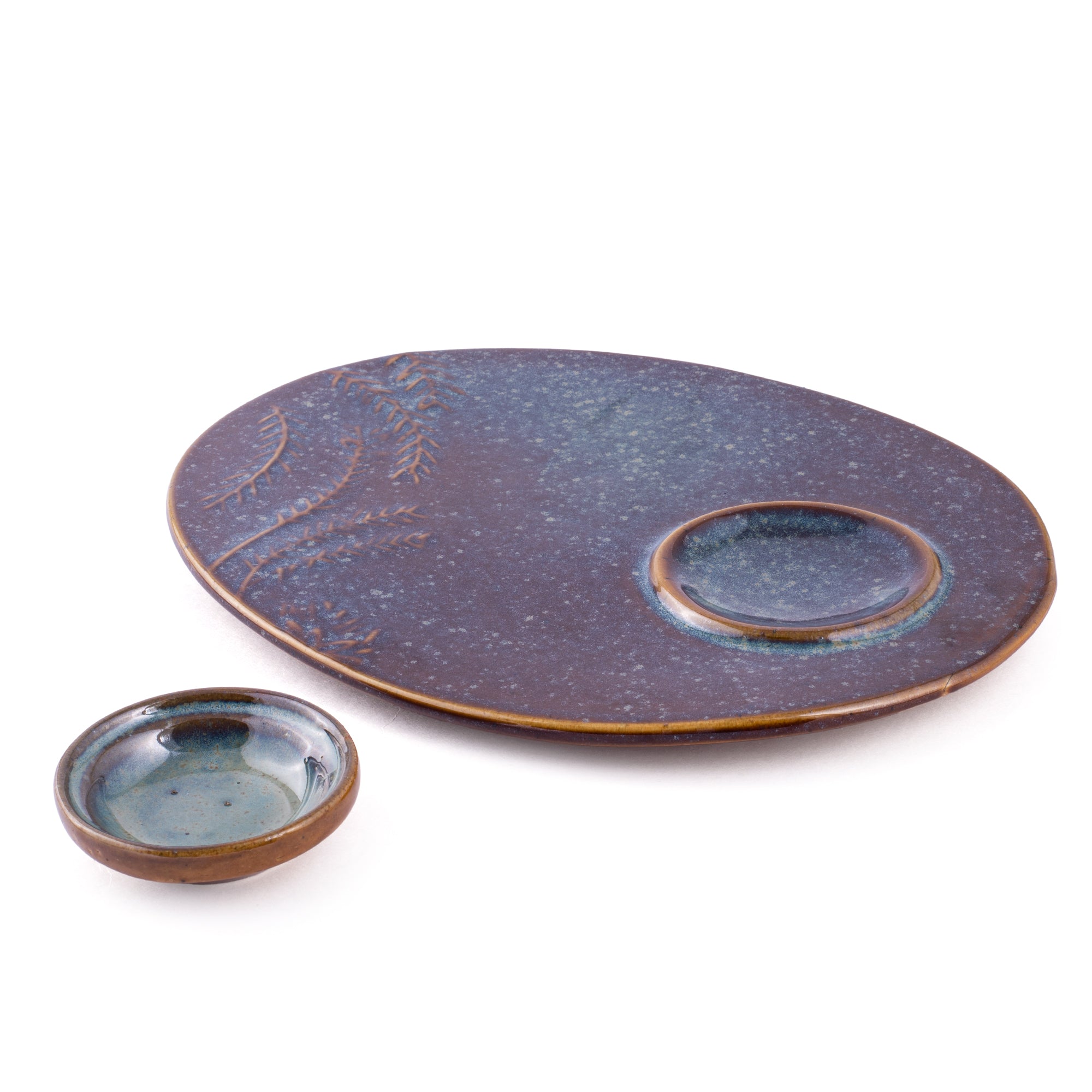 Earth Tone Stoneware Serving Platter