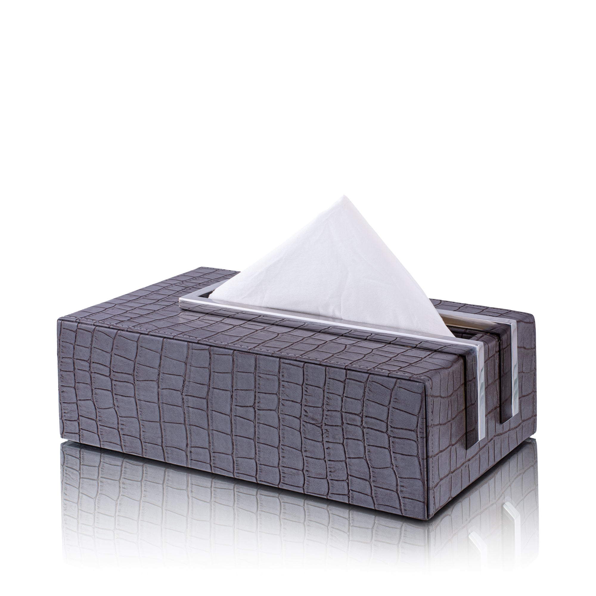 LEATHER TRAY & TISSUE HOLDER