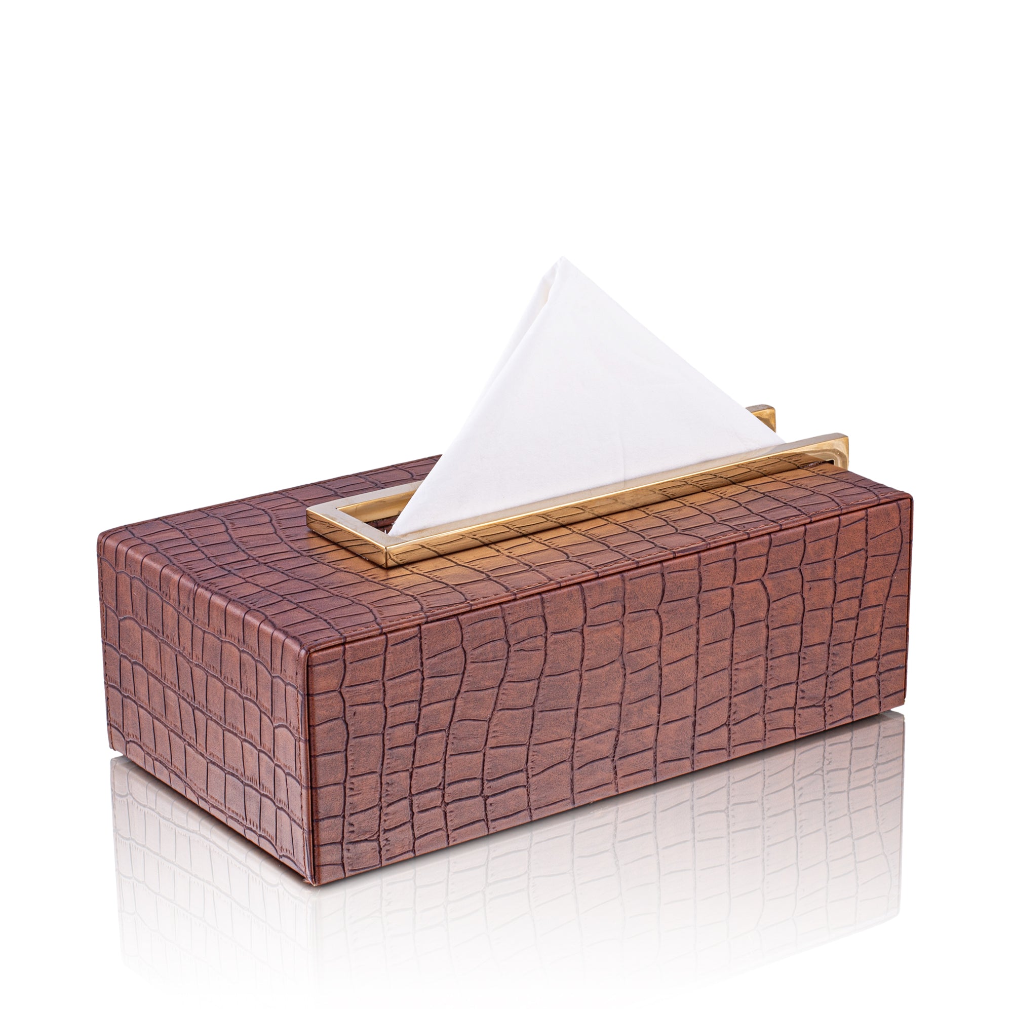 LEATHER TRAY & TISSUE HOLDER