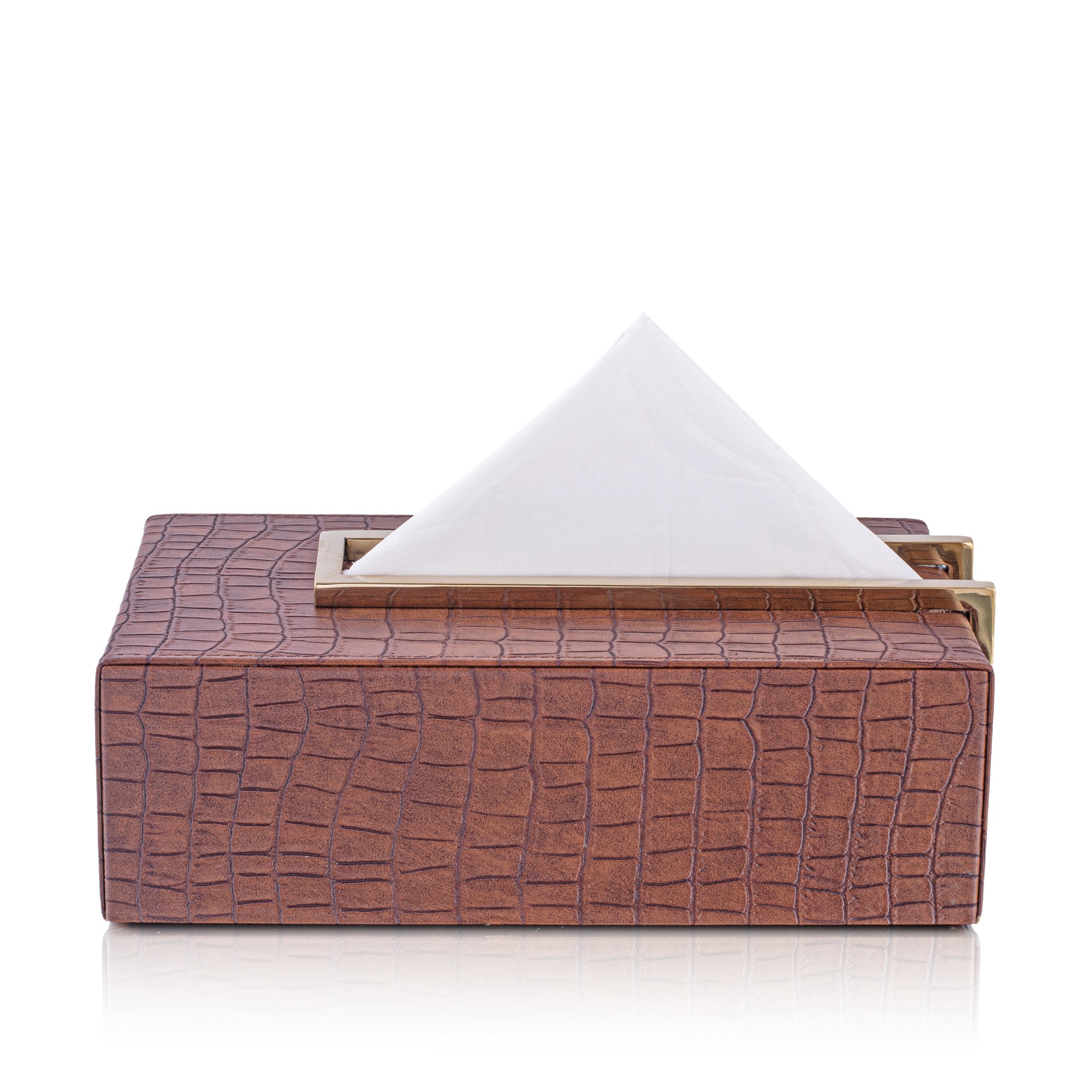 LEATHER TRAY & TISSUE HOLDER