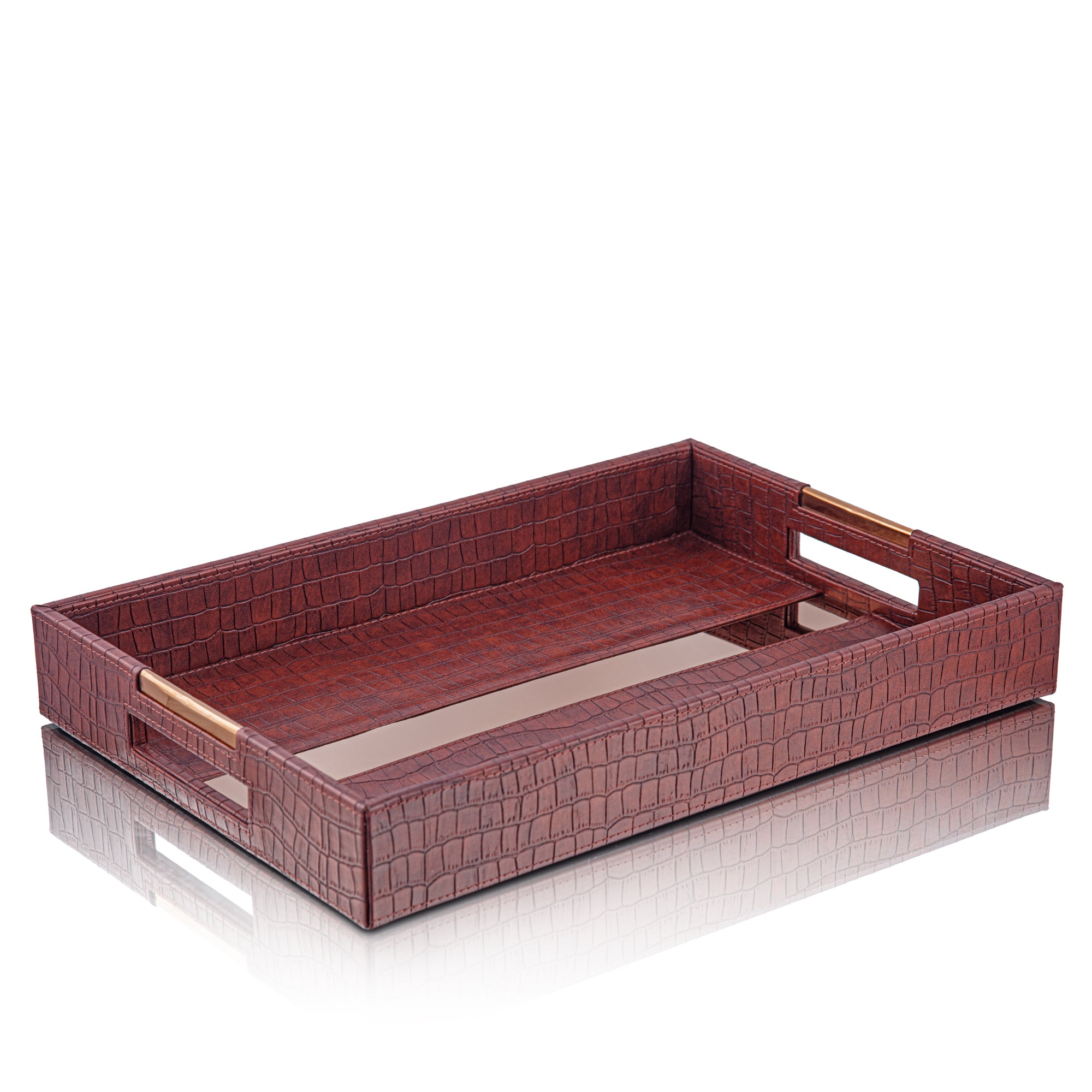 LEATHER TRAY & TISSUE HOLDER