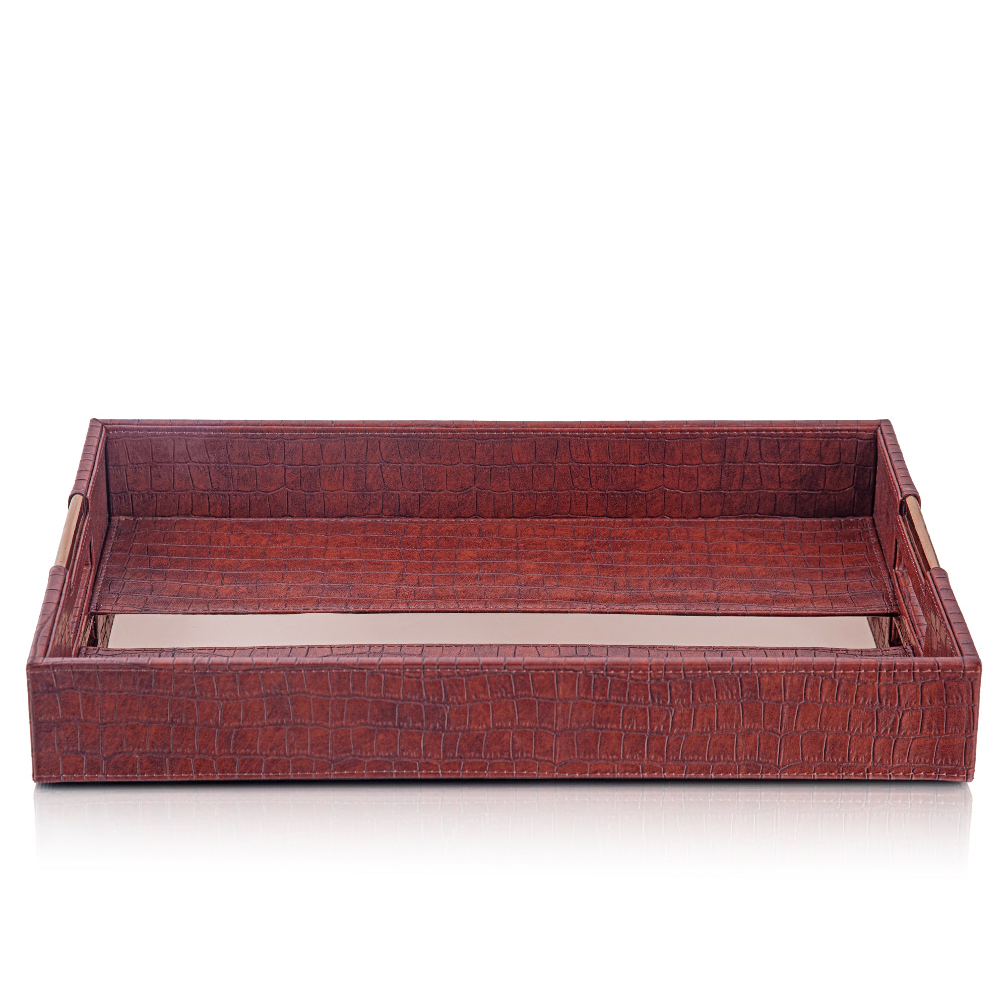 LEATHER TRAY & TISSUE HOLDER