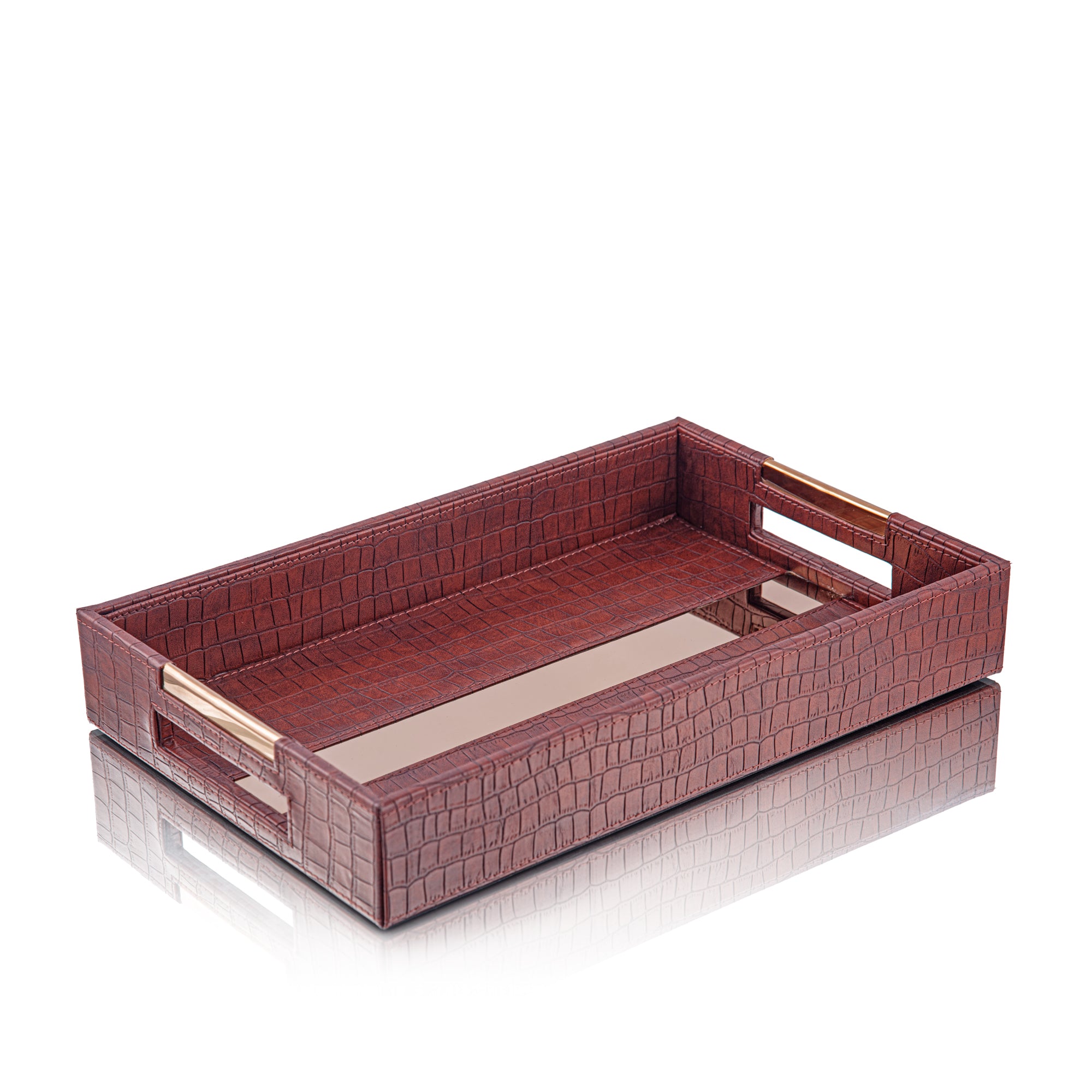 LEATHER TRAY & TISSUE HOLDER