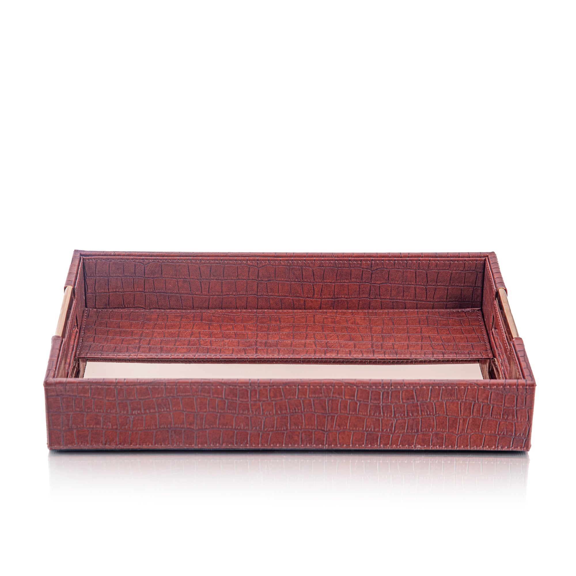 LEATHER TRAY & TISSUE HOLDER