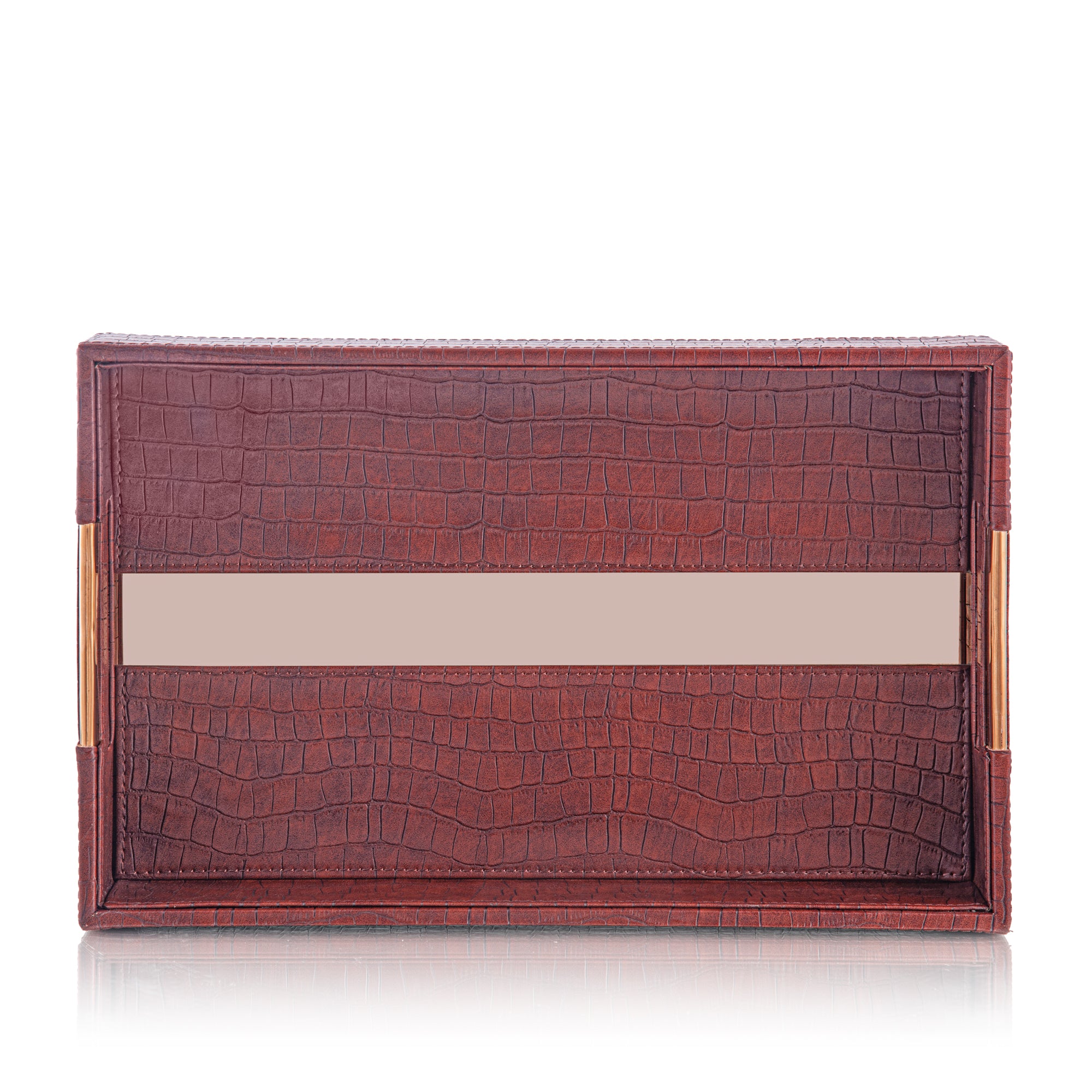 LEATHER TRAY & TISSUE HOLDER