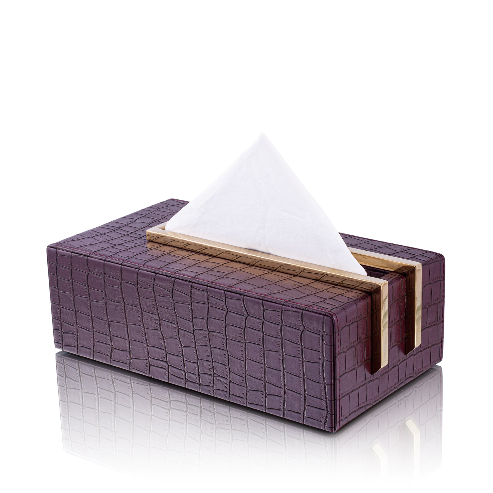 LEATHER TRAY & TISSUE HOLDER