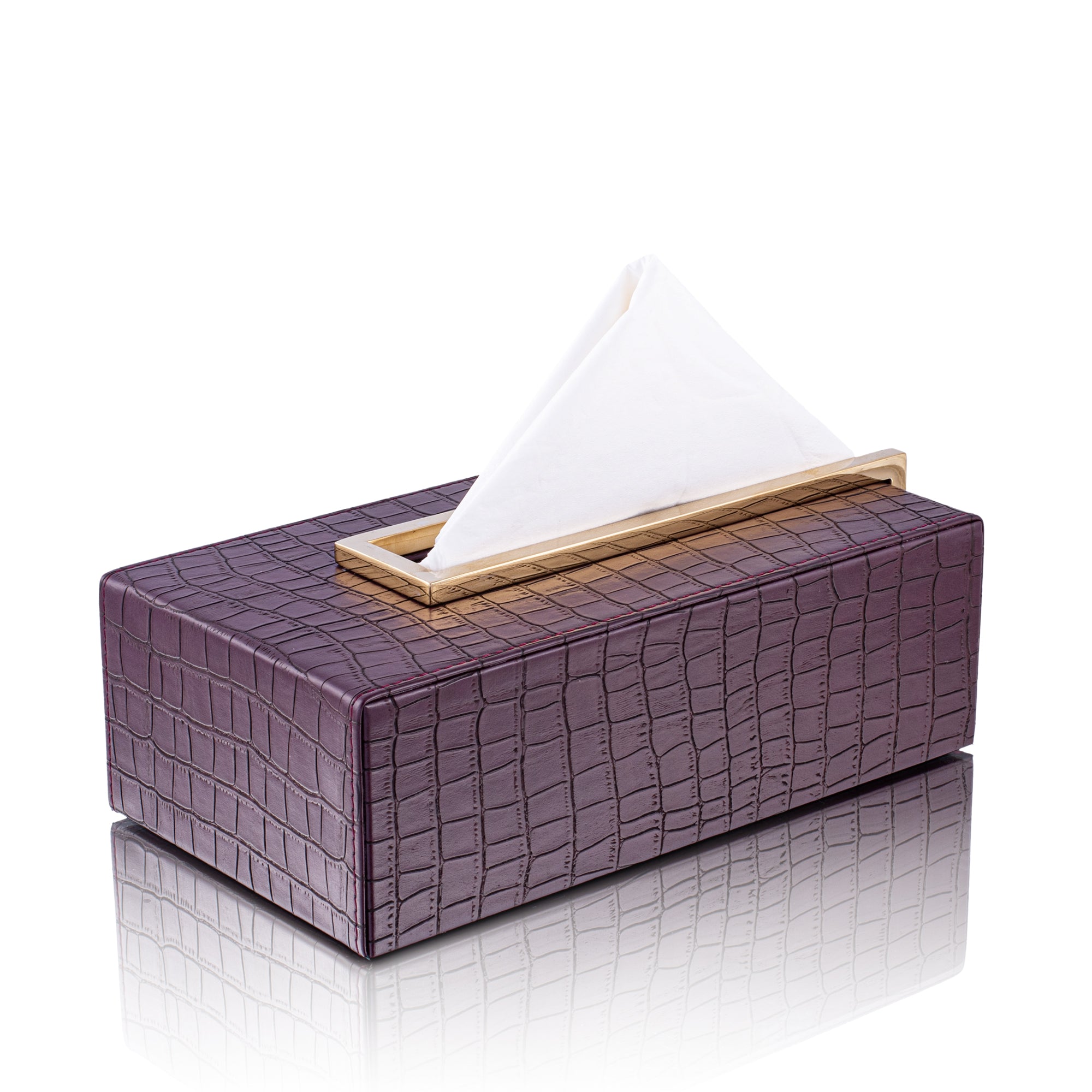 LEATHER TRAY & TISSUE HOLDER