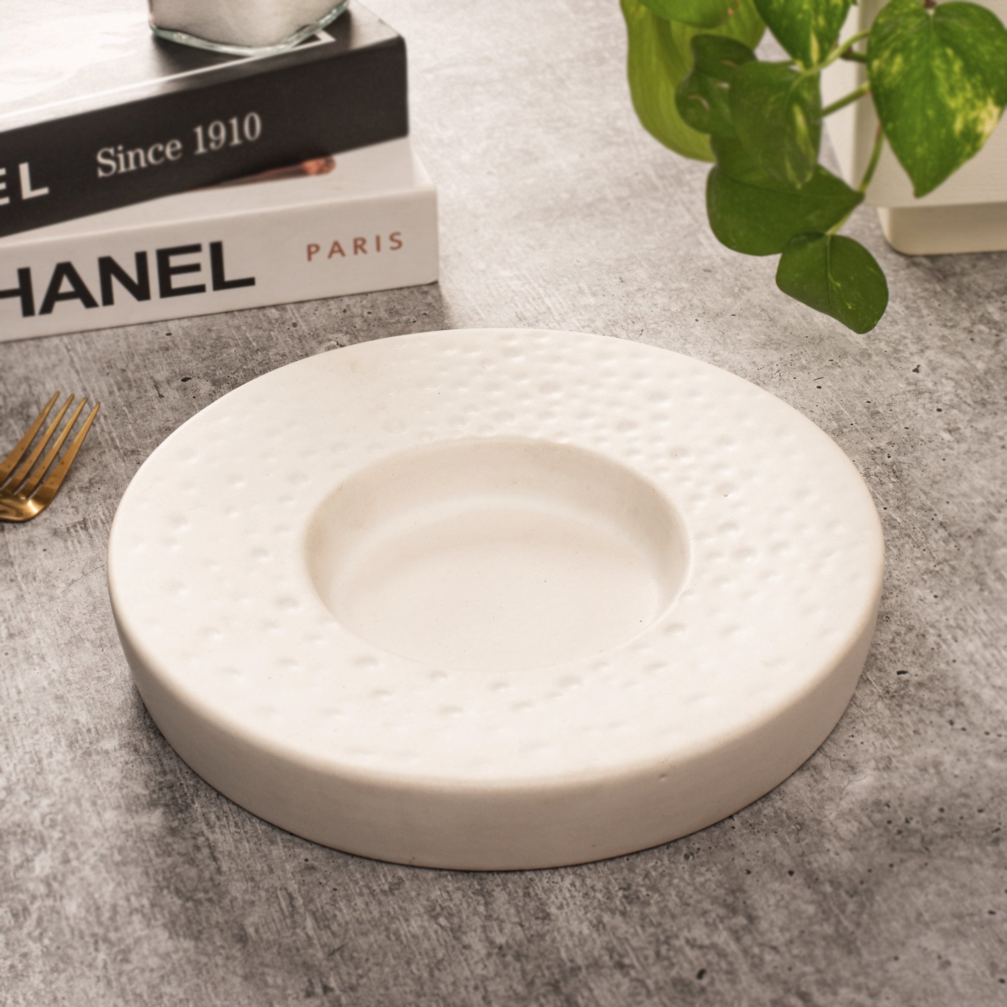 White Stoneware with Dots