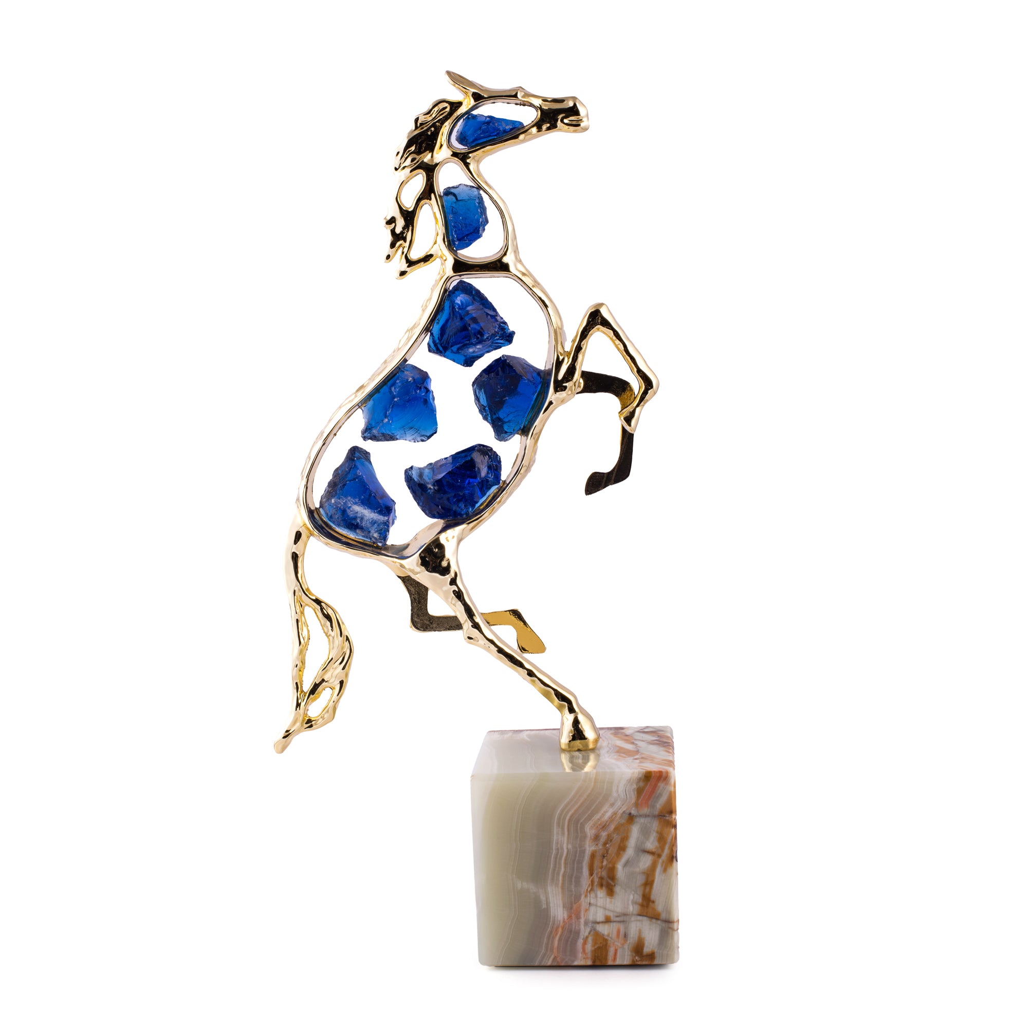 Metal Stone Running Horse