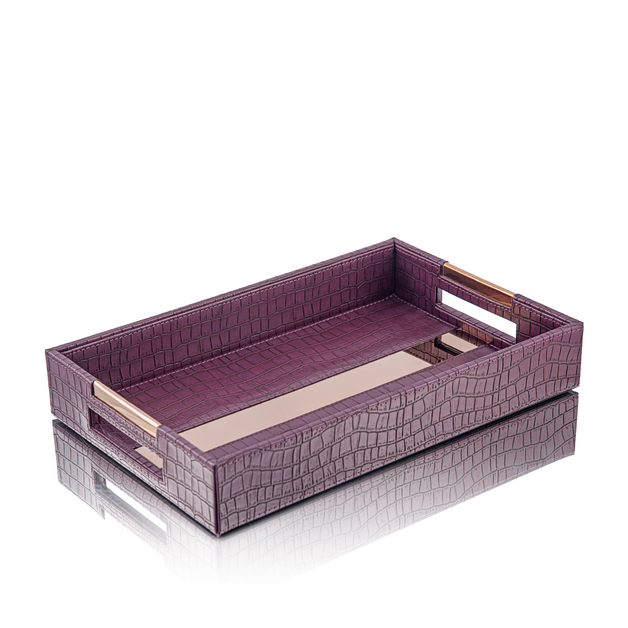 LEATHER TRAY & TISSUE HOLDER