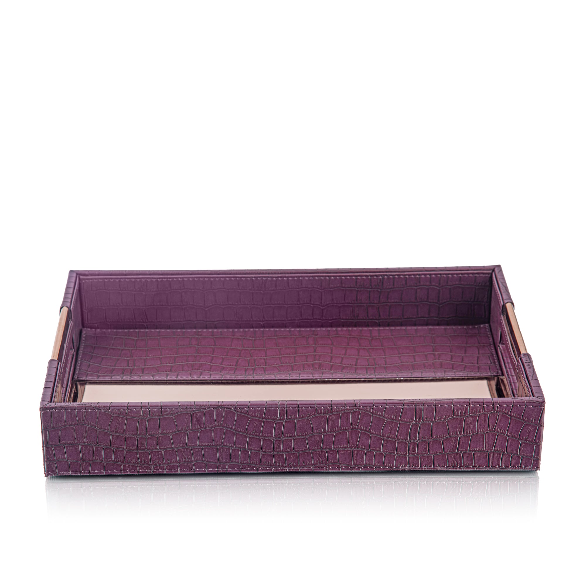 LEATHER TRAY & TISSUE HOLDER