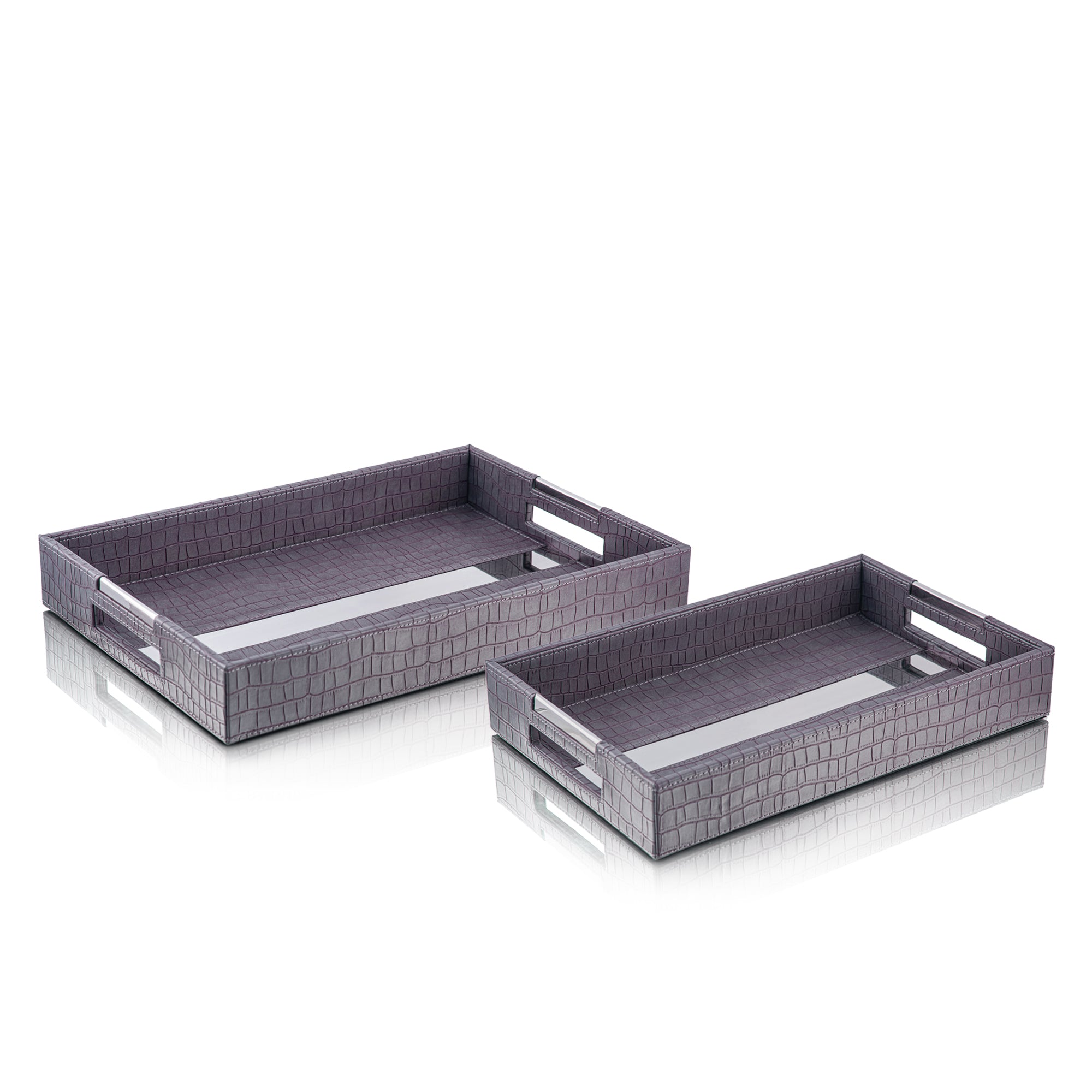 LEATHER TRAY & TISSUE HOLDER